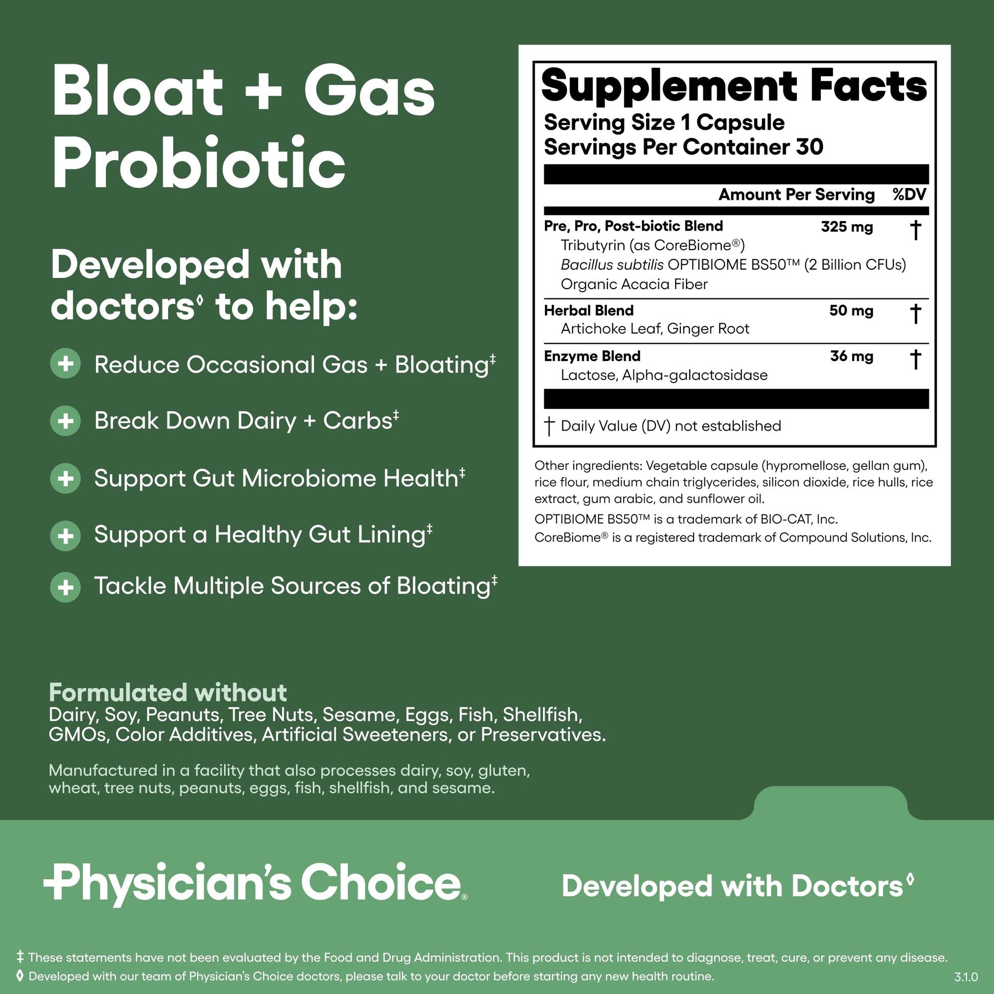 Physician's CHOICE Gut Guardian Bundle: Advanced Bloating & Digestion Support with 60 Billion Probiotic, Digestive Enzymes & Bloat + Gas Probiotic - Daily Gut Health Support for Women and Men Physician's CHOICE uk supplements