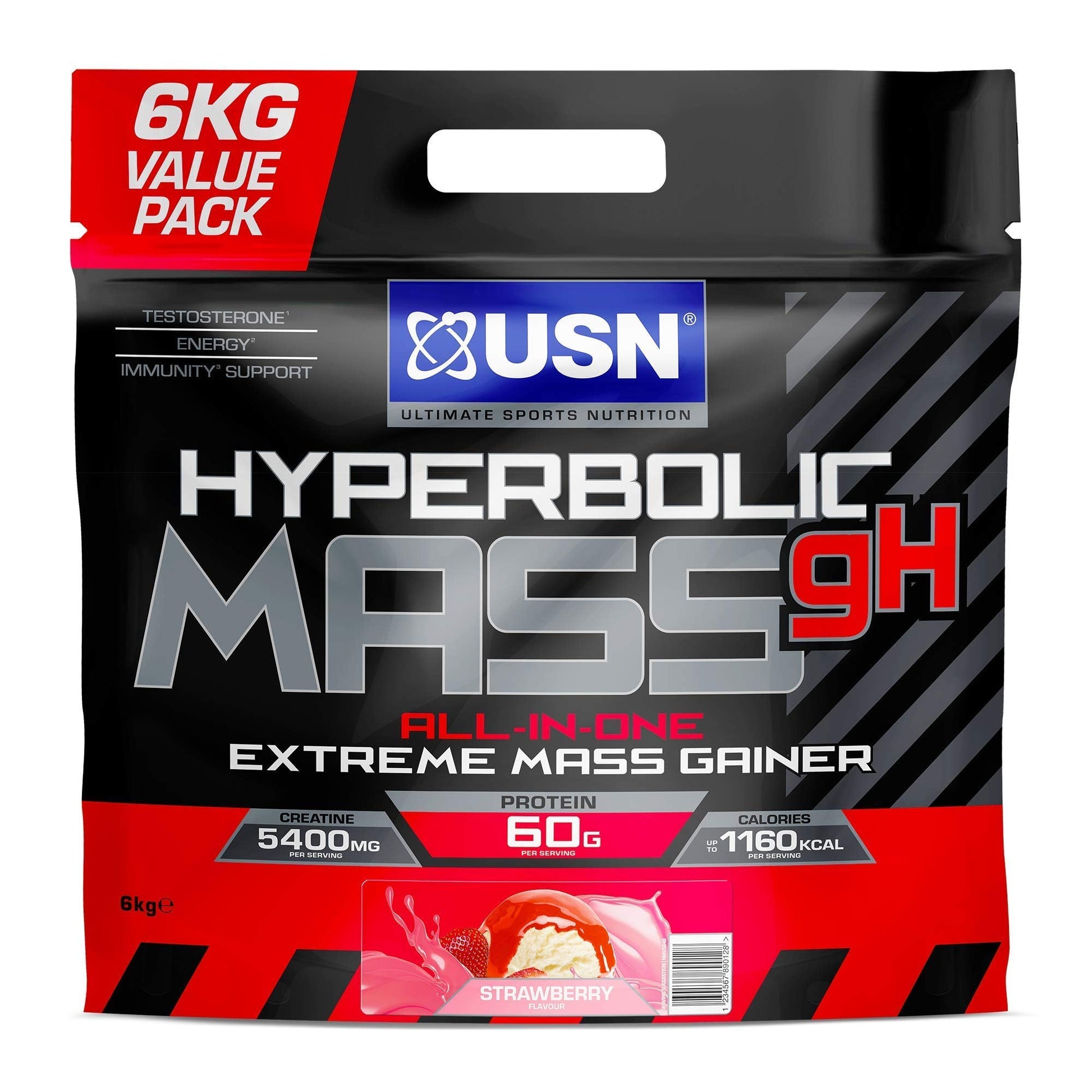 USN Hyperbolic Mass Strawberry 6kg: High Calorie Mass Gainer Protein Powder for Fast Muscle Mass USN uk supplements