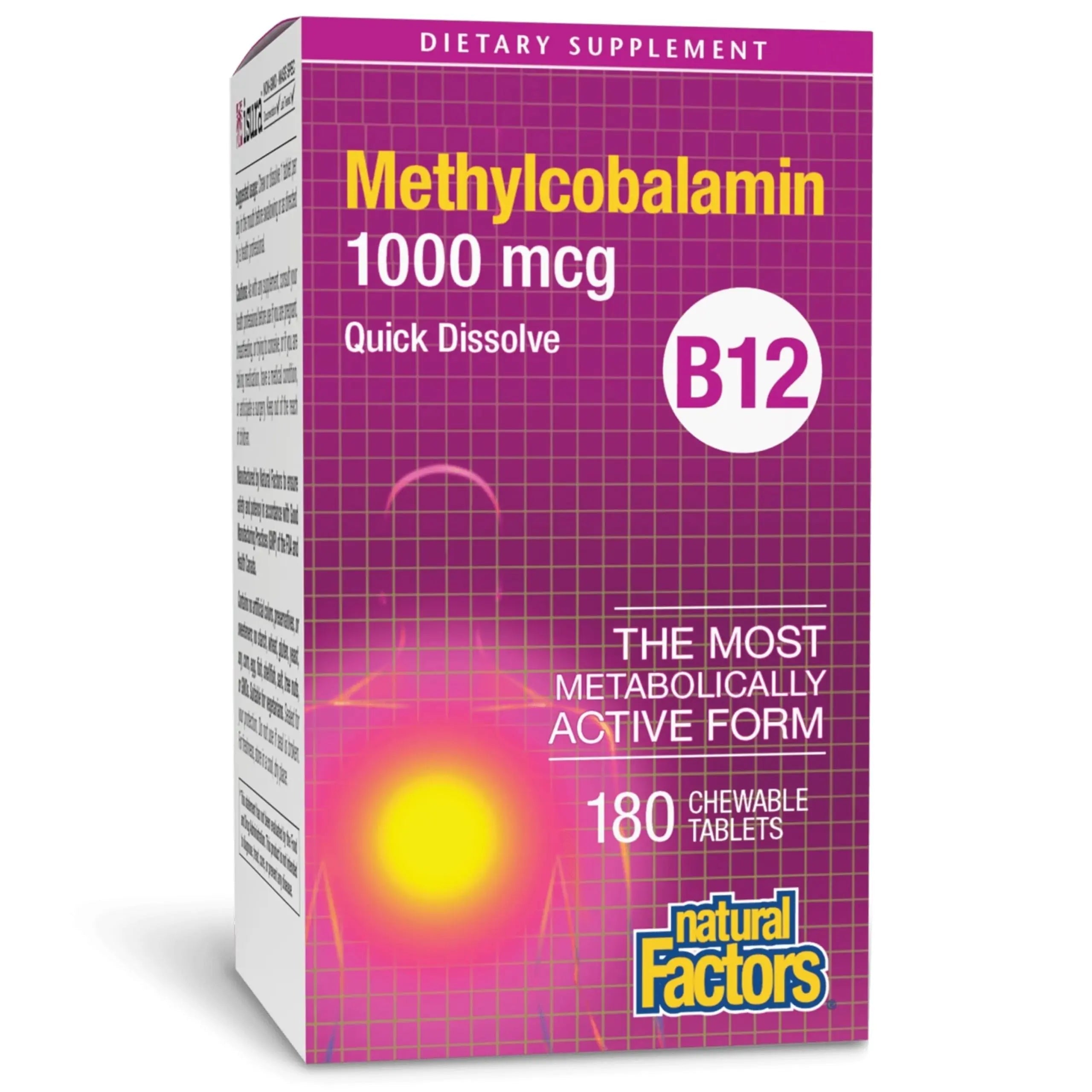 Natural Factors Methylcobalamin 1,000 mcg - Vitamin B12 Supplement in Metabolically Active Form - Supplement Supports Cll Formation Natural Factors uk supplements