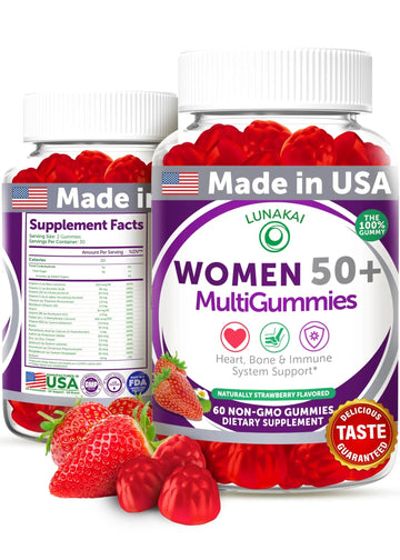 Lunakai USA Made 50 Plus Women's Multivitamin Gummies - Delicious Formula Enhanced with Essential Vitamins Lunakai uk supplements