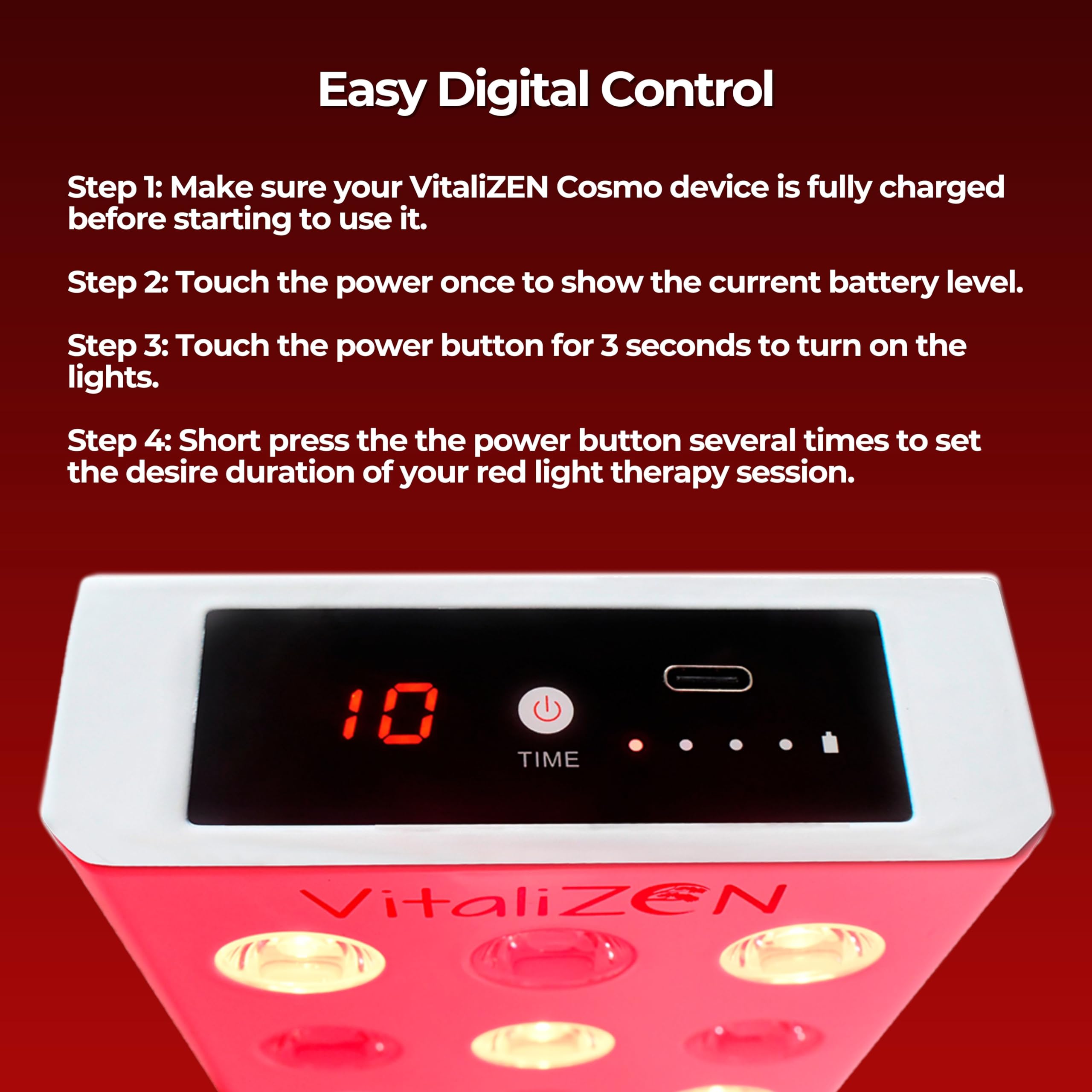 VitaliZEN Cosmo 60 Watt, Rechargeable Red & Near-Infrared Light Therapy Device. 660nm & 850nm VitaliZEN uk supplements