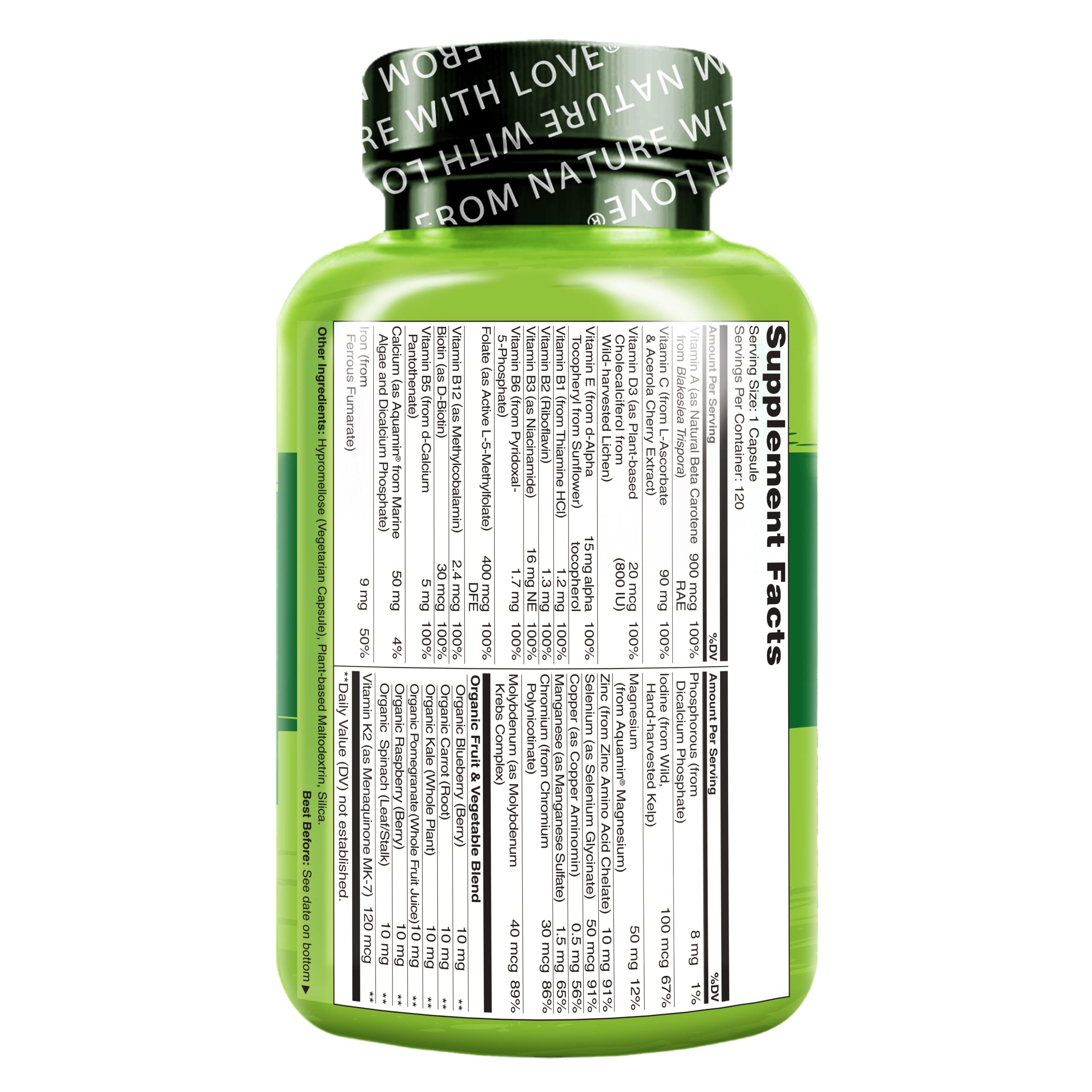NATURELO One Daily Multivitamin for Women - Energy Support - Whole Food Supplement NATURELO uk supplements