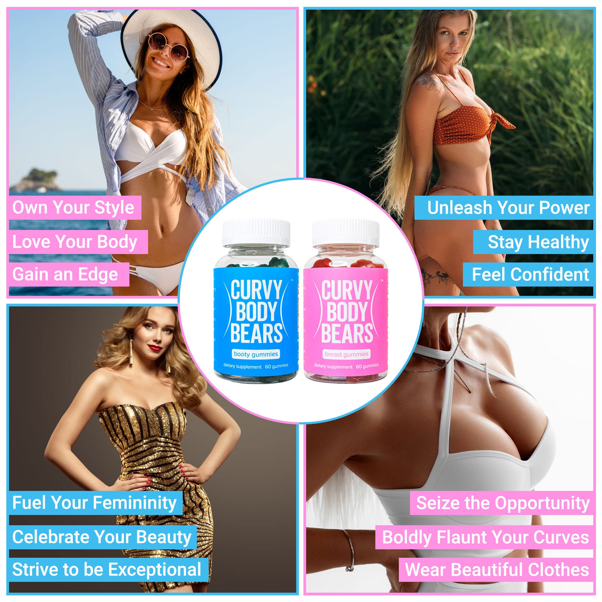 Curvy Body Bears Gummies Combo Pack - Chest and Bum Gummies - Workout Aid Curvy Body Bears uk supplements