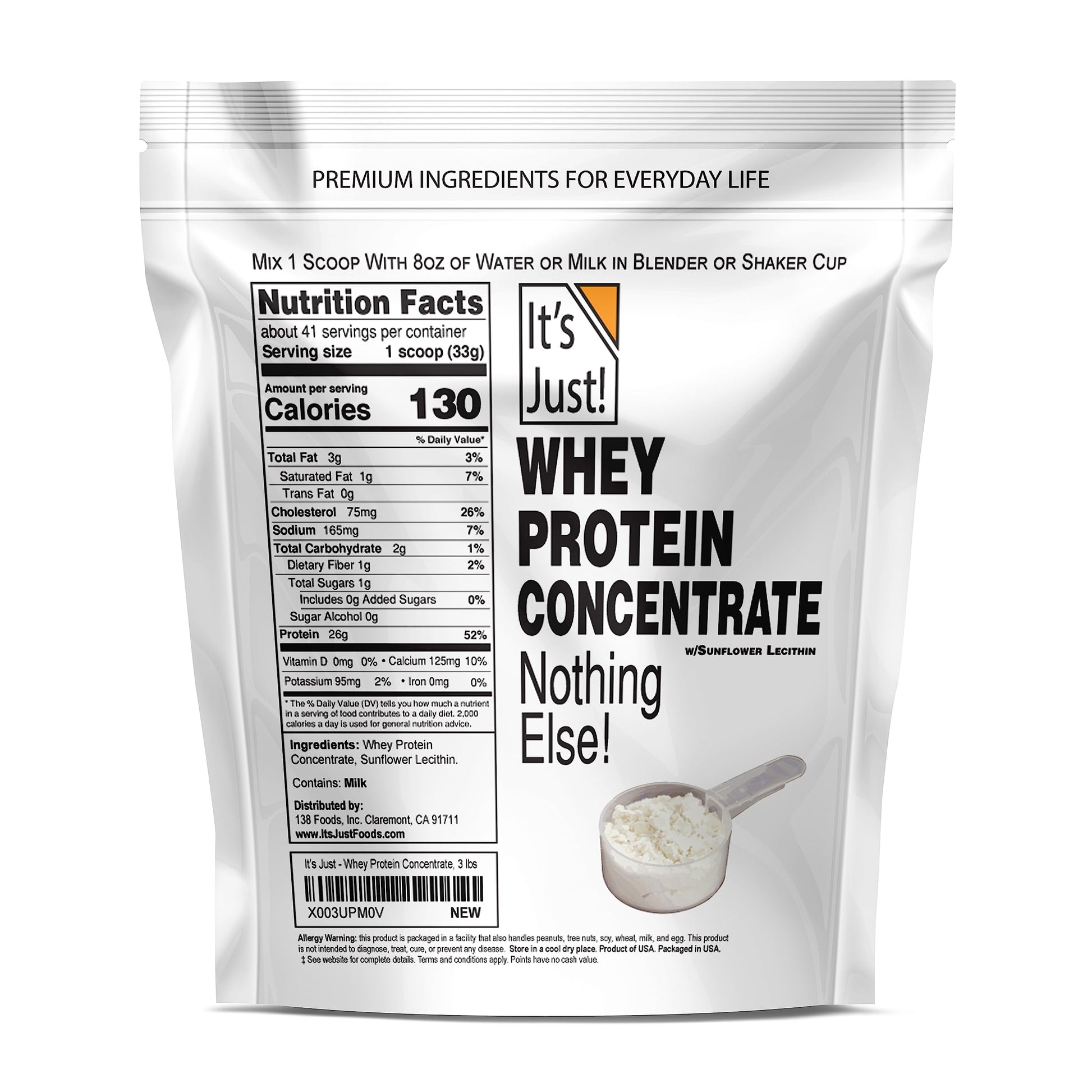 It's Just! - 100% Whey Protein Concentrate, Made in USA, Premium WPC-80, No Added It's Just! uk supplements