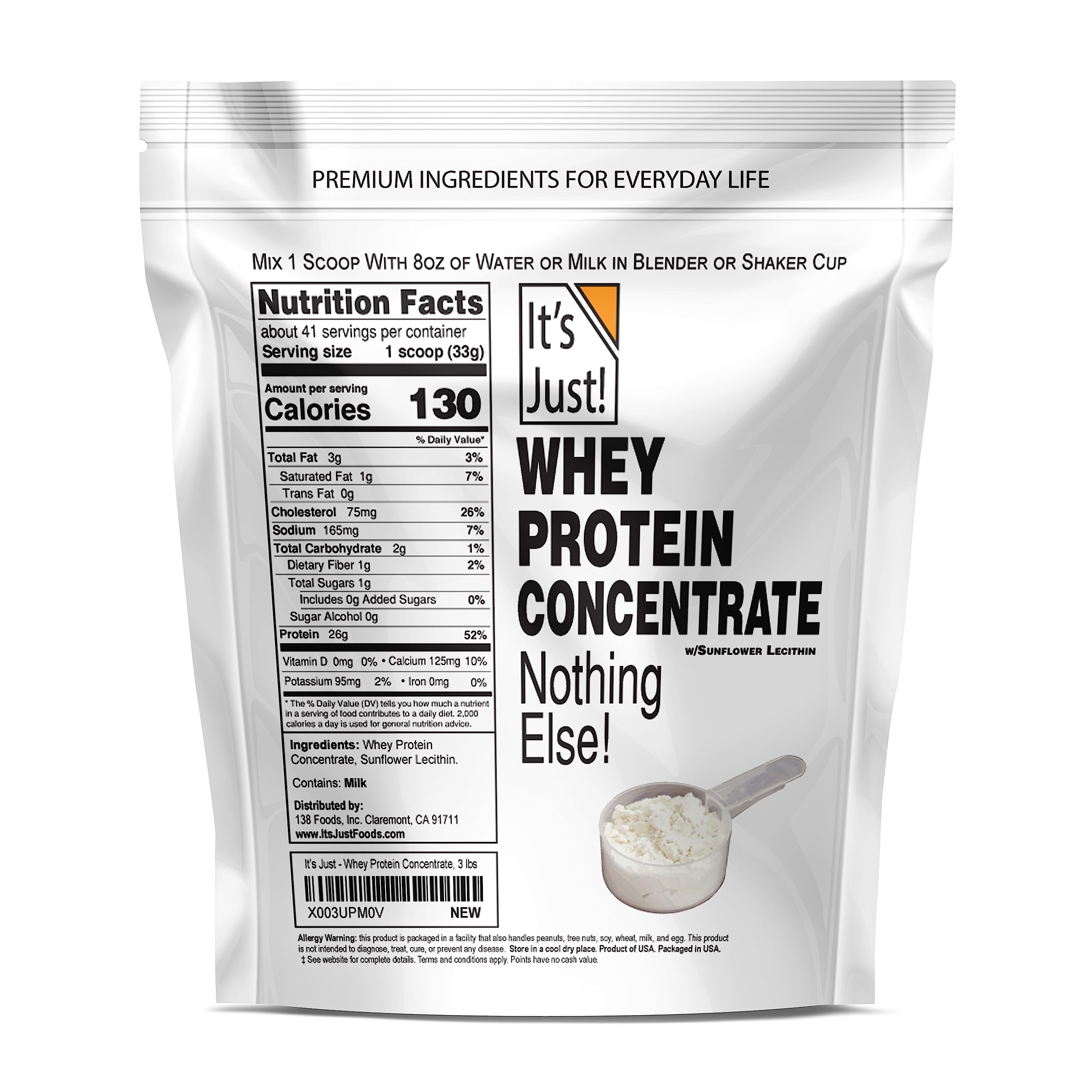 It's Just! - 100% Whey Protein Concentrate, Made in USA, Premium WPC-80, No Added It's Just! uk supplements
