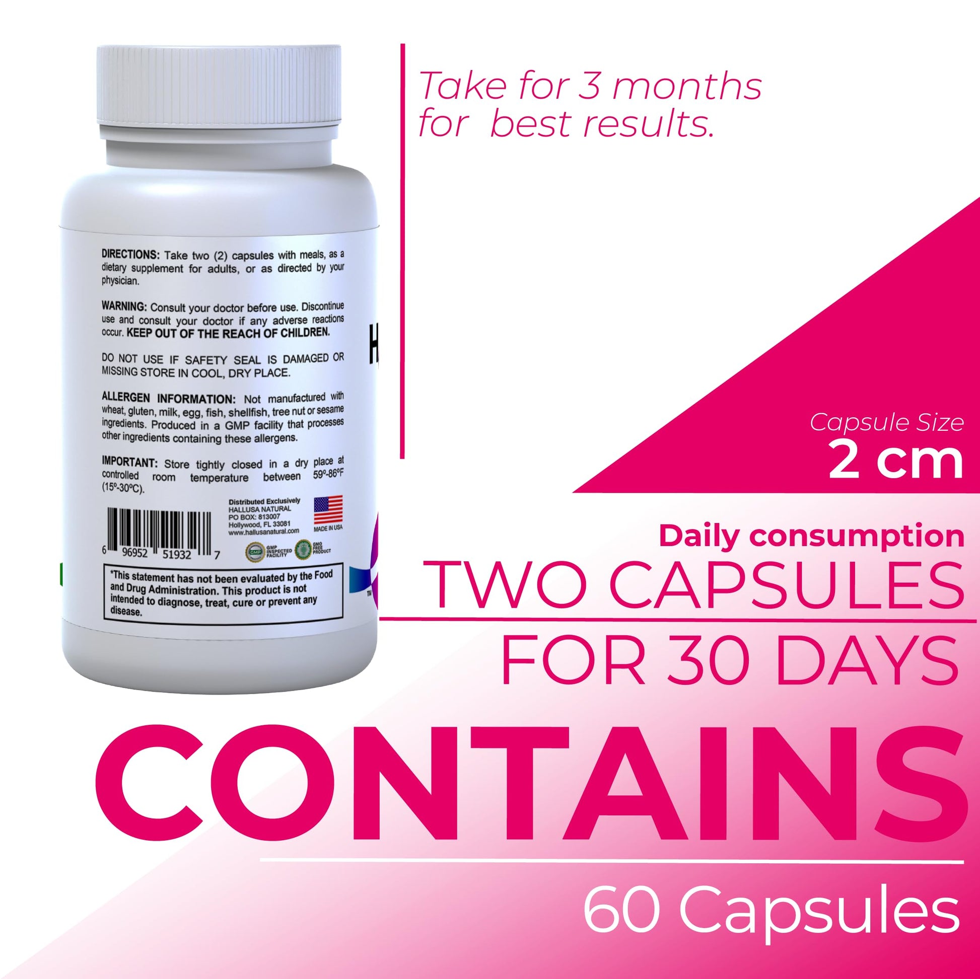 Women’s Multivitamin 18+ Vitamins & Minerals | Biotin, Folic Acid, Zinc, Calcium, Magnesium & Vitamin D | Hair, Skin & Nails Support, Energy Hallusa Natural uk supplements