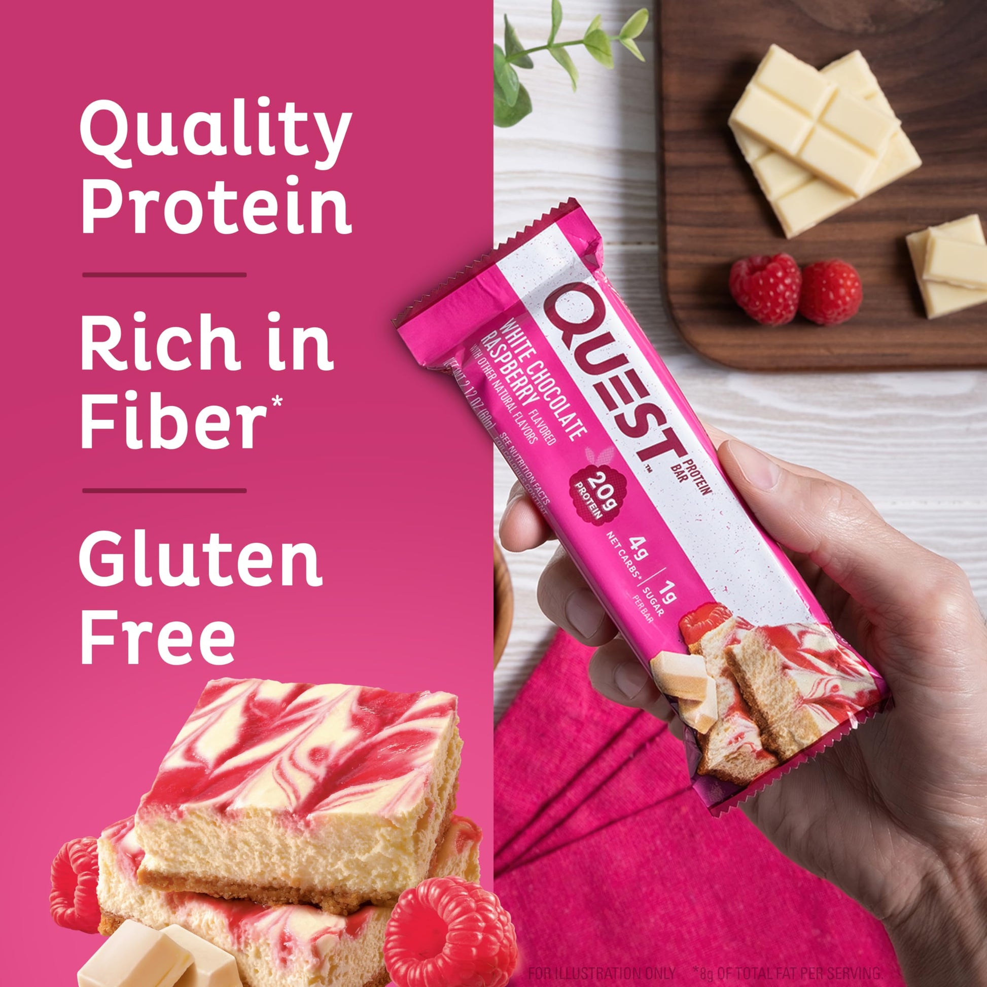 Quest Nutrition White Chocolate Raspberry Protein Bars, High Protein, Low Carb, Gluten Free Quest Nutrition uk supplements