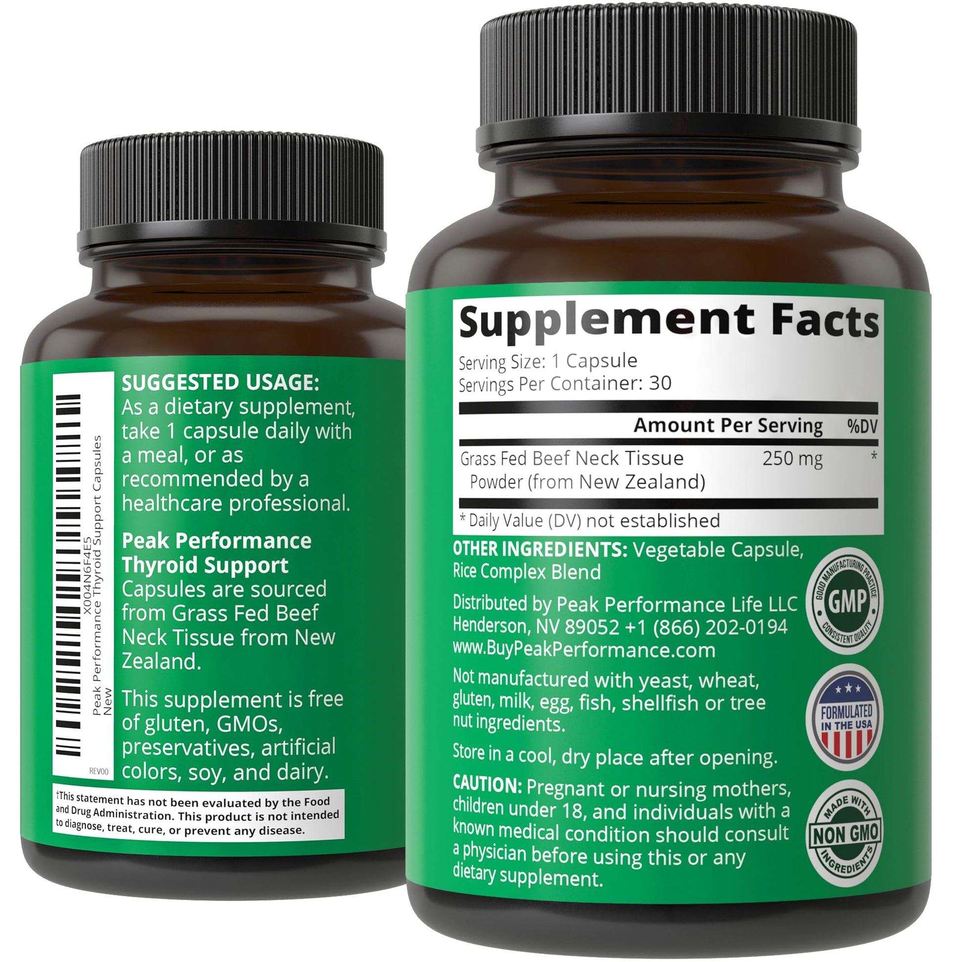 Raw Desiccated Thyroid Supplement. Grass Fed New Zealand Beef Neck & Thyroid Gland Capsules for Women and Men. Ancestral Living Ethically Sourced Bovine Supplements for Energy and Metabolism Support Peak Performance uk supplements