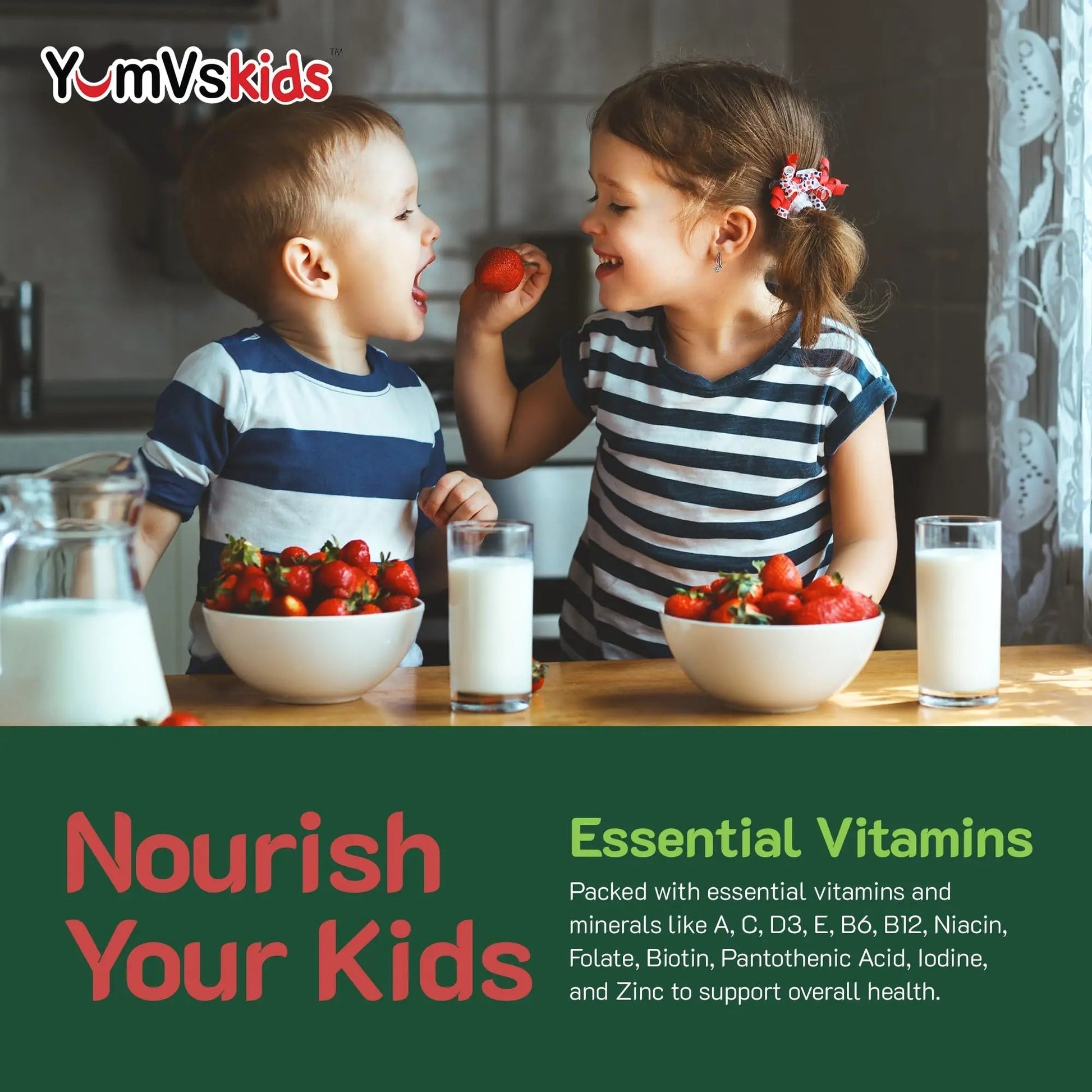 YumVs Kids Multivitamin Gummies - Fruit Flavored Chewable Children's Multivitamin - Kids Vitamins Multivitamin Gummy with 12 Minerals & Vitamins A C D3 E B6 B12 YUM-V'S uk supplements