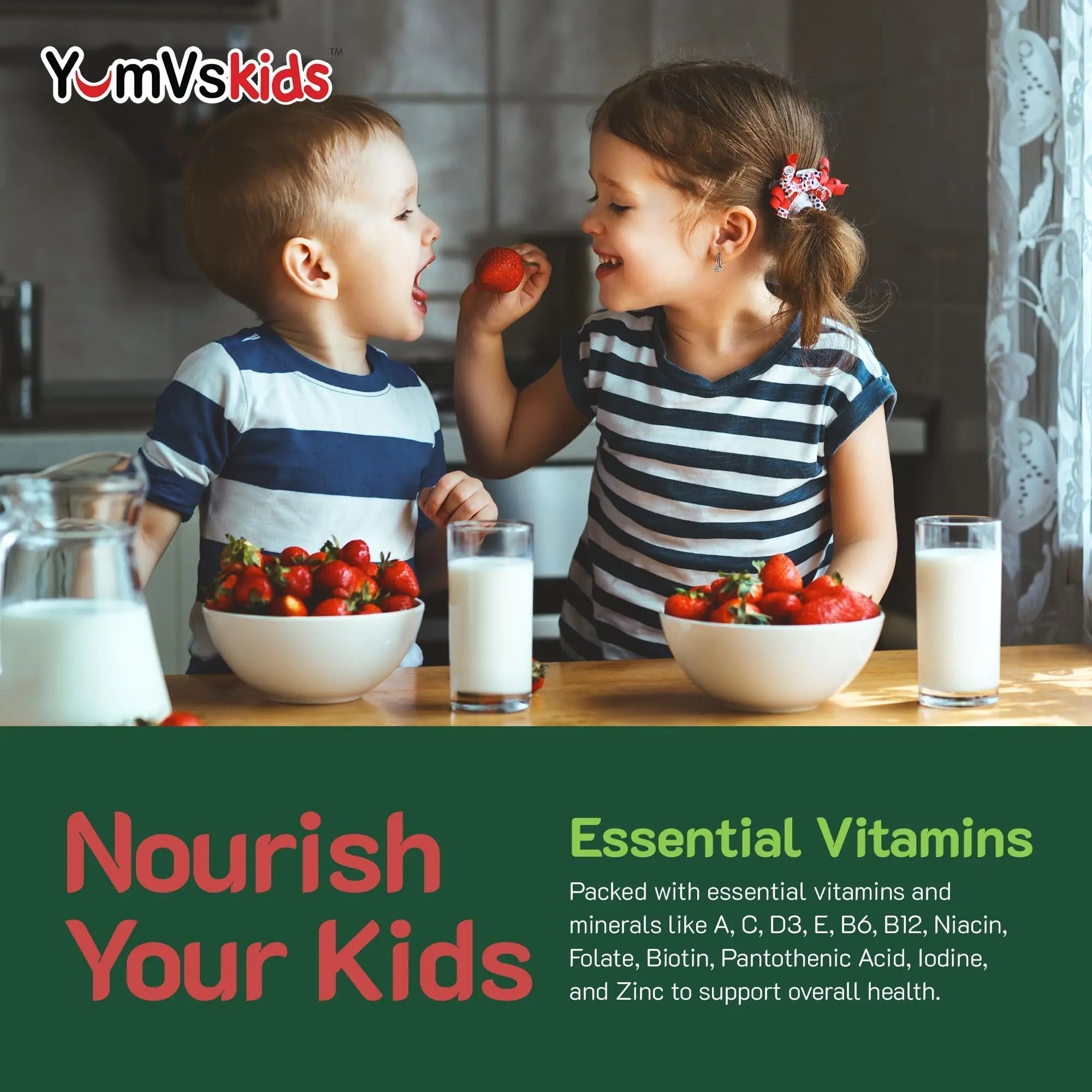 YumVs Kids Multivitamin Gummies - Fruit Flavored Chewable Children's Multivitamin - Kids Vitamins Multivitamin Gummy with 12 Minerals & Vitamins A C D3 E B6 B12 YUM-V'S uk supplements