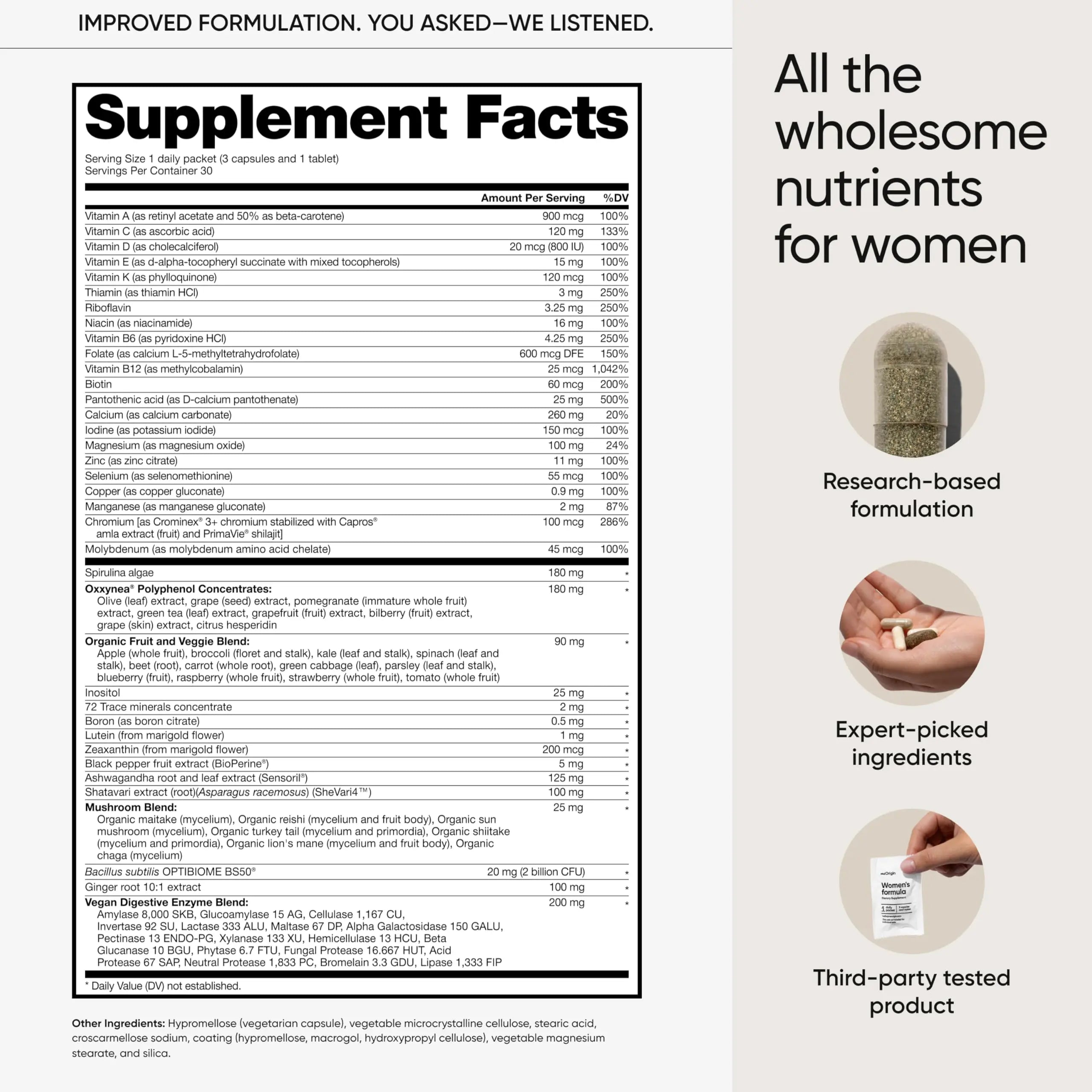 meOrigin Multivitamin for Women, All-in-One Supplement Complex with Vitamin B12, A, C, Biotin, D, E, Folate, Magnesium meOrigin uk supplements