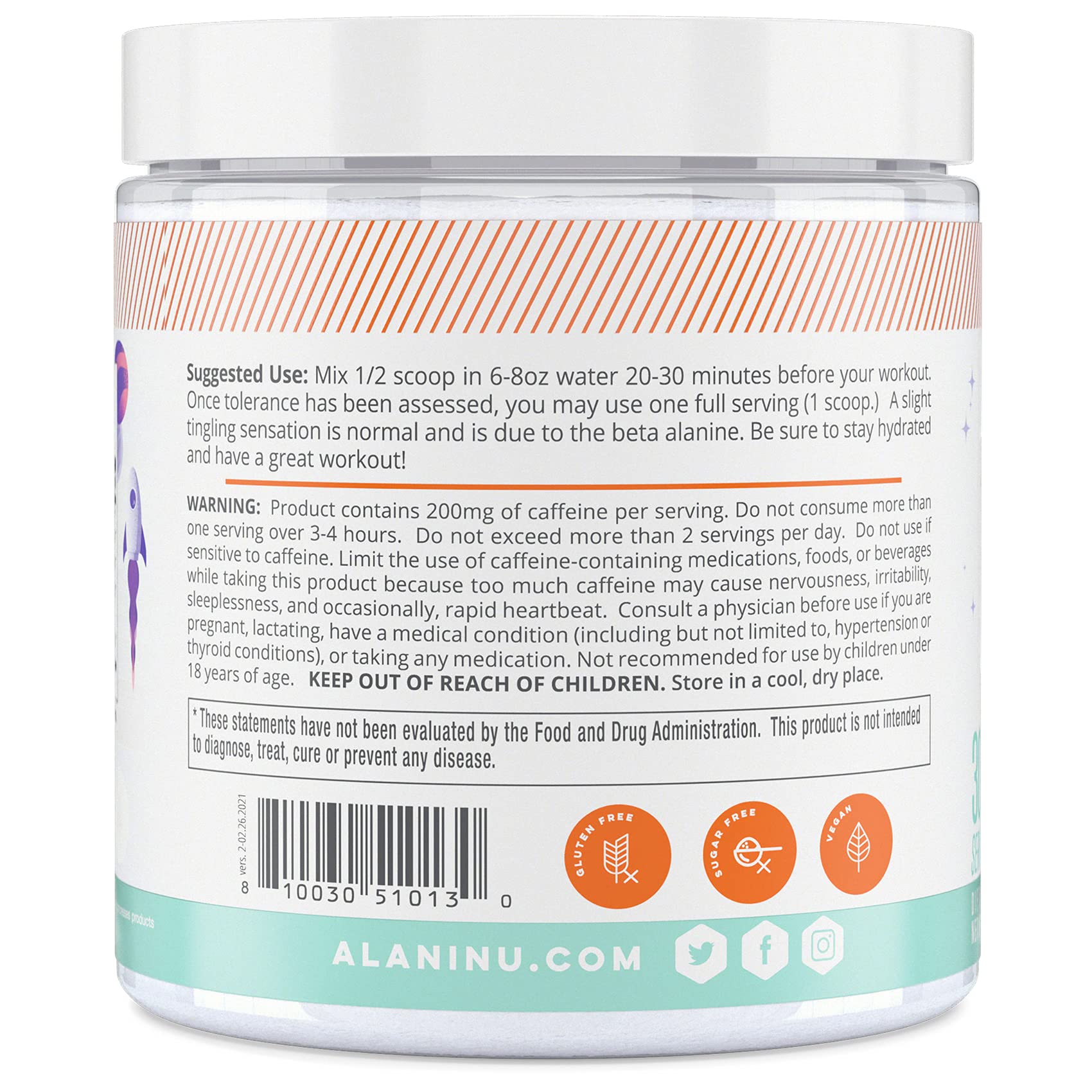 Alani Nu Pre Workout Powder GLAXAY Lemonade, Amino Energy Boost, Endurance Supplement, Sugar Free, 200mg Caffeine, L-Theanine, Beta-Alanine, L-Citrulline, 30 Servings Alani Nu uk supplements