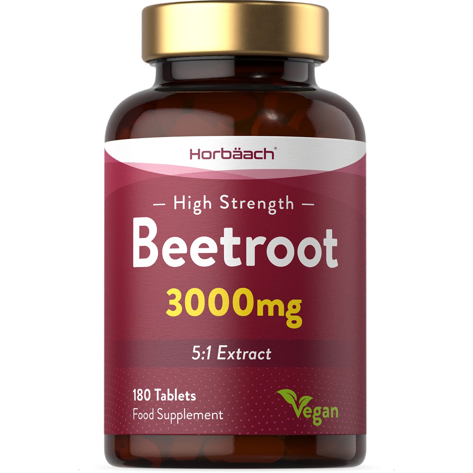 Beetroot Tablets 3000mg | 180 Count | High Strength 5:1 Extract Supplement | Nitric Oxide Horbäach uk supplements