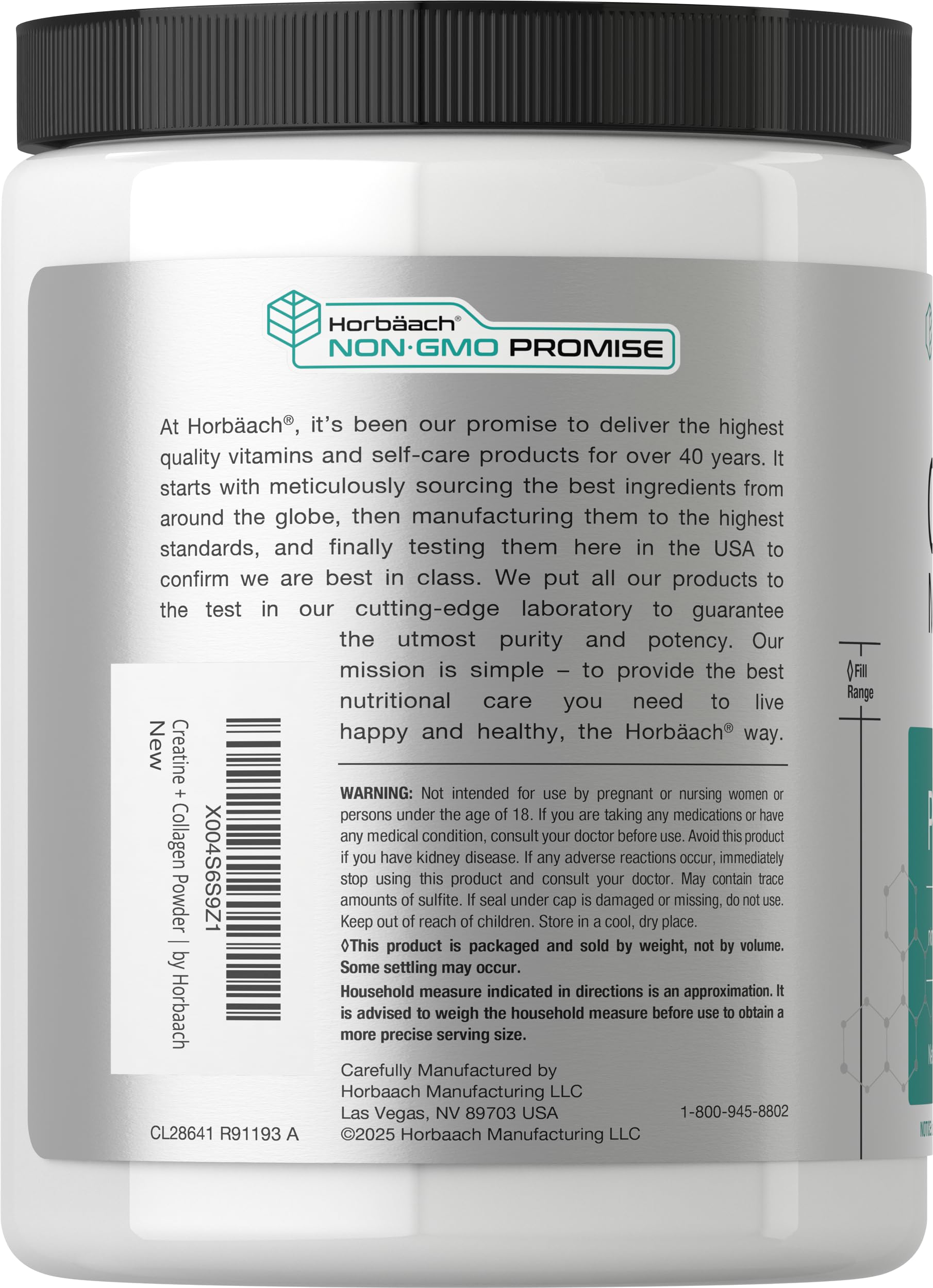 Horbäach Creatine Monohydrate Powder | with Collagen and L-Taurine | 10.05 oz | Unflavored | for Women and Men | Non-GMO, Gluten Free Horbäach uk supplements