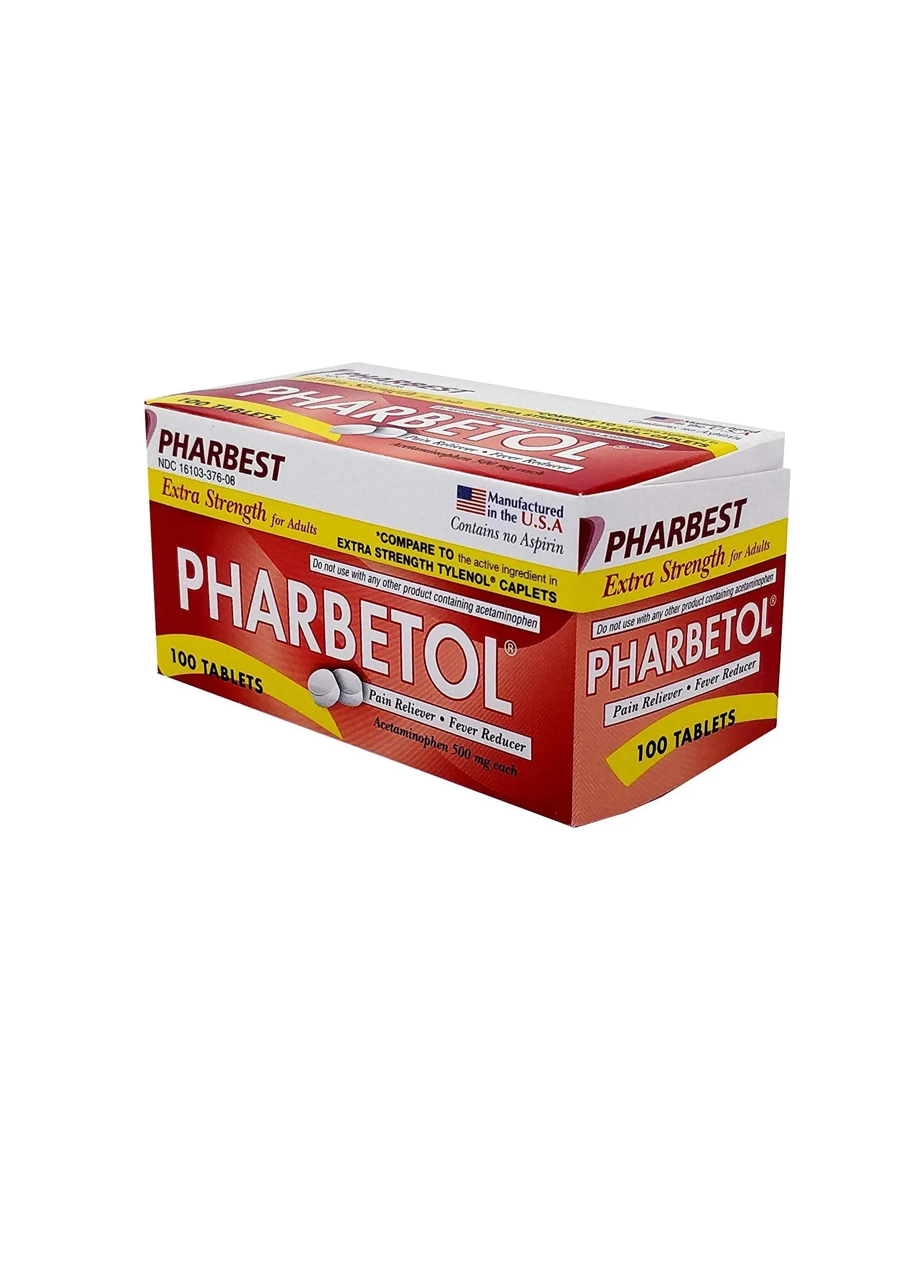 Pharbetol 500mg Extra Strength Tablets 100 Count (Generic Extra Strength) PHARBEST PHARMACEUTICALS uk supplements