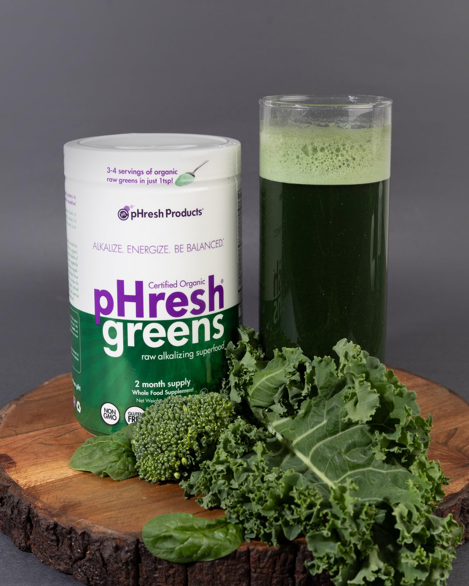 pHresh - Greens Raw Alkalizing Superfood Greens Powder - 2 Month Supply - Vegan, Kosher, Gluten Free - Natural Enzymes, Nutrients - Approved for Intermittent Fasting - 10 oz Phresh Products uk supplements