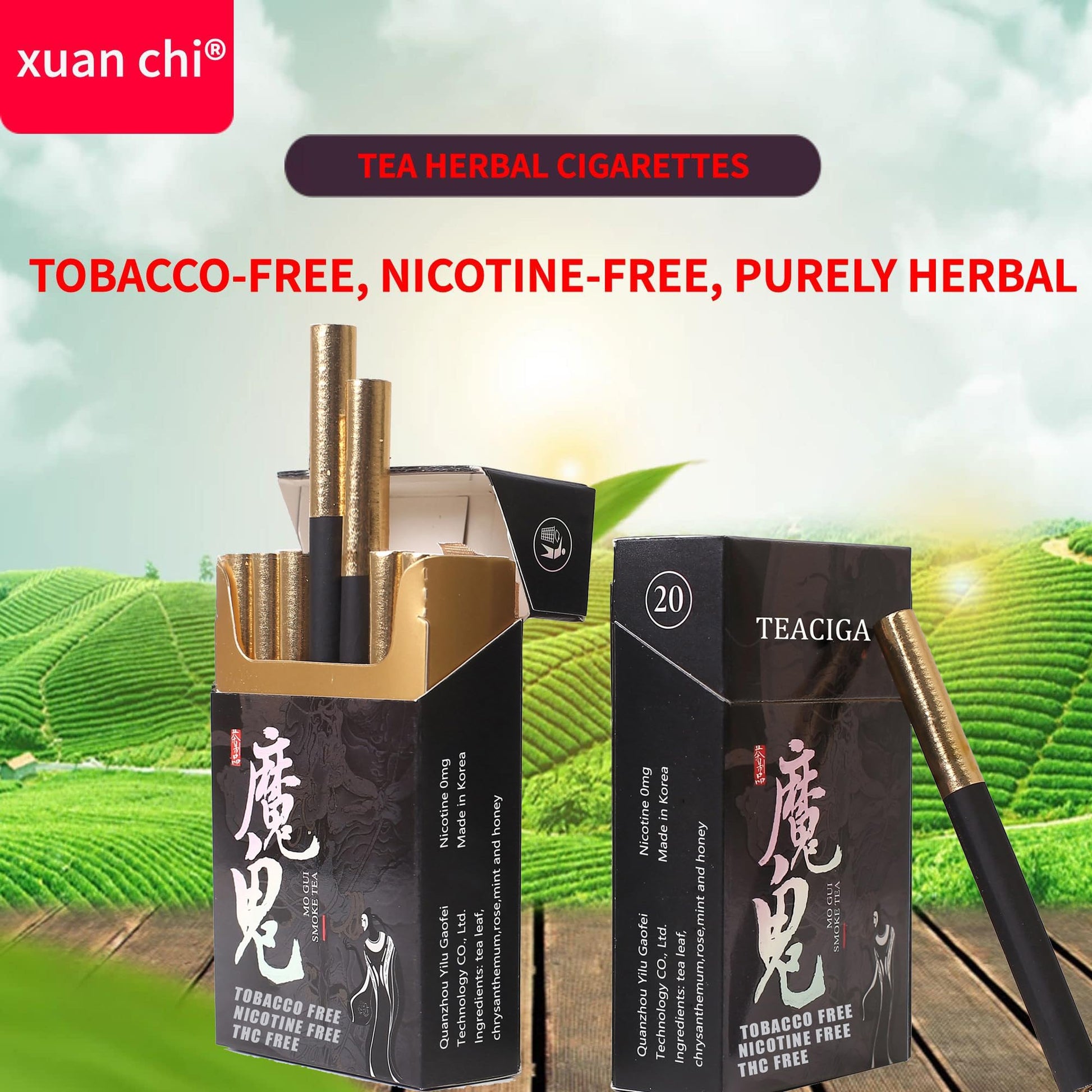 Honey and rose Herbal Cigarettes - Tobacco and Nicotine Free 2 Packs xuan chi uk supplements
