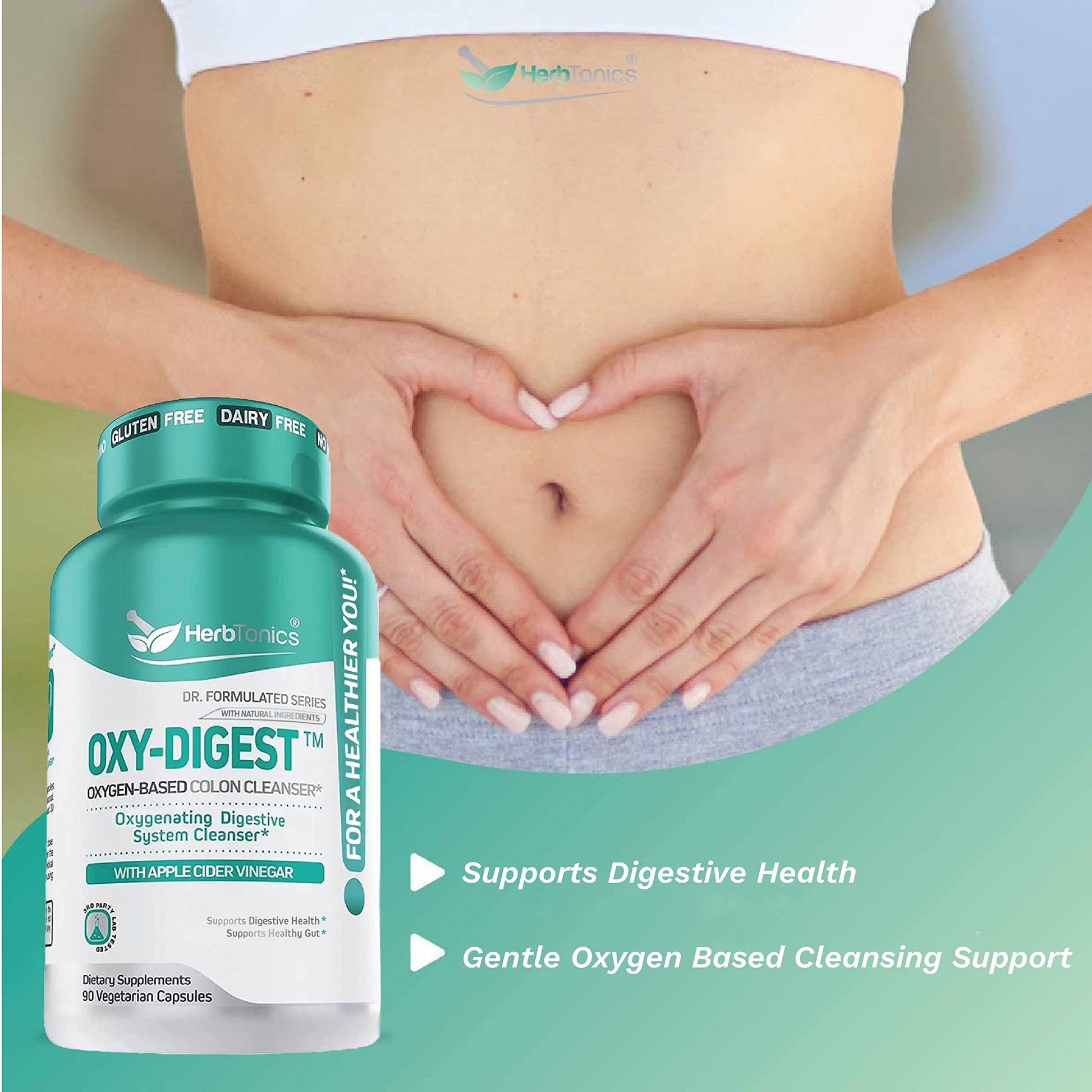 Herbtonics Oxygen Based Colon Cleanse and Detox Digestive System Formula | with Apple Herbtonics uk supplements