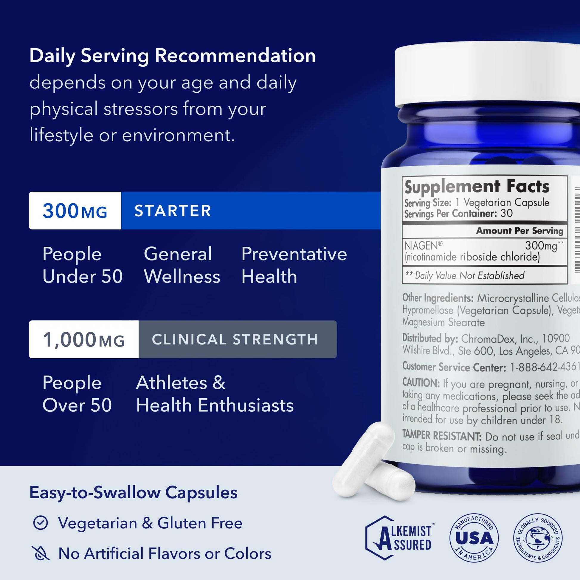 TRU NIAGEN Patented NAD Supplement for Brain Function, Anti Aging & Cell Regeneration, 300mg Niagen, 30 Servings | Supports Cellular Energy, Muscle | Nicotinamide Riboside (NR) Take 1 Daily | 2 Bottle TRU NIAGEN uk supplements