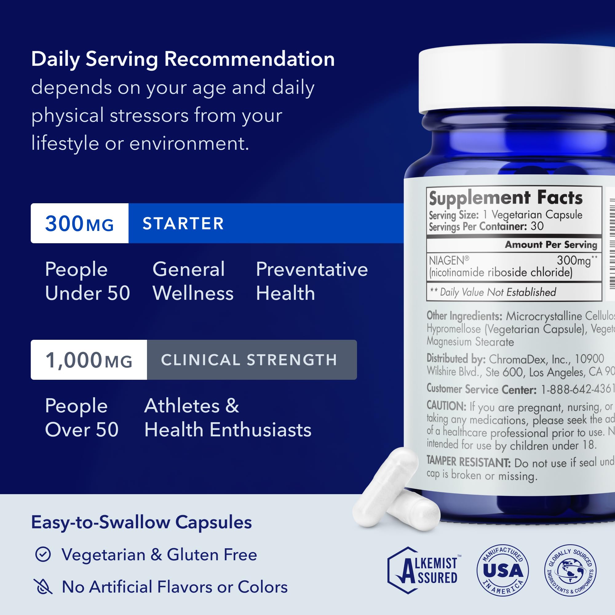 TRU NIAGEN Patented NAD Supplement for Brain Function, Anti Aging & Cell Regeneration, 300mg Niagen, 30 Servings | Supports Cellular Energy, Muscle | Nicotinamide Riboside (NR) Take 1 Daily | 2 Bottle TRU NIAGEN uk supplements
