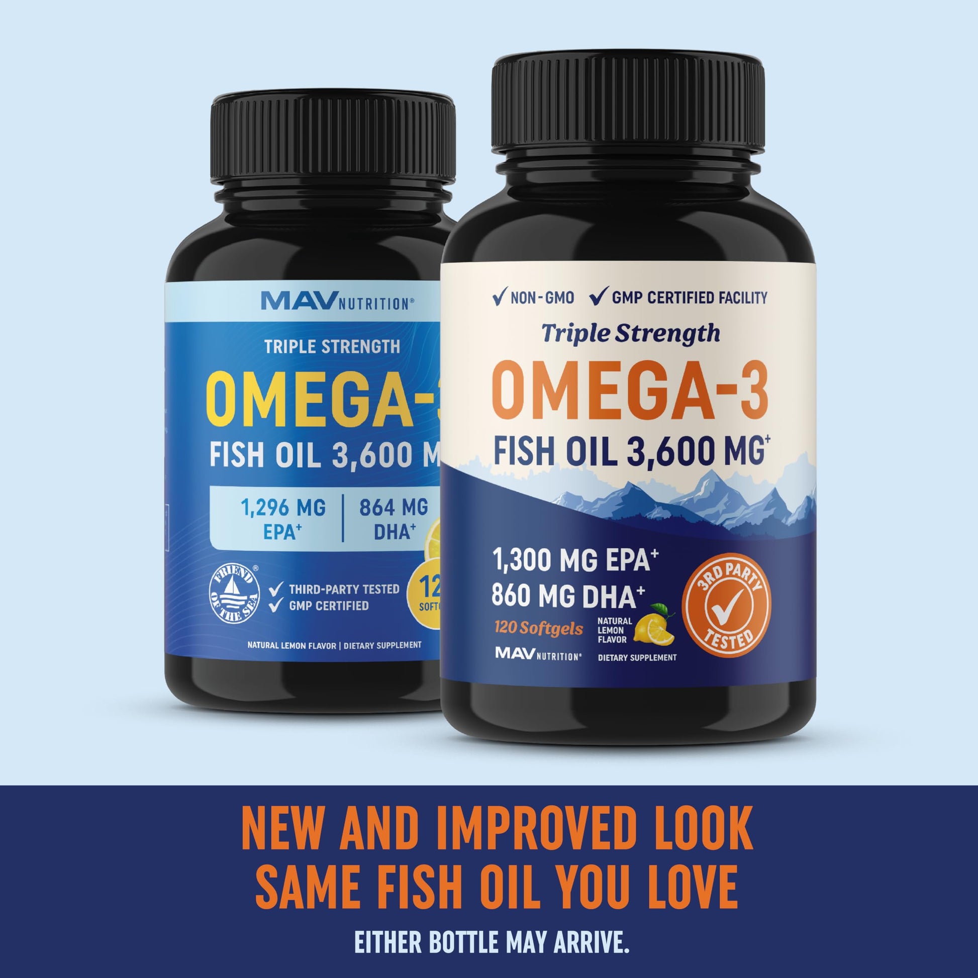 Triple Strength Omega 3 Fish Oil | 3600 mg EPA & DHA | Over 2100mg of Omega 3 Fatty MAV NUTRITION uk supplements