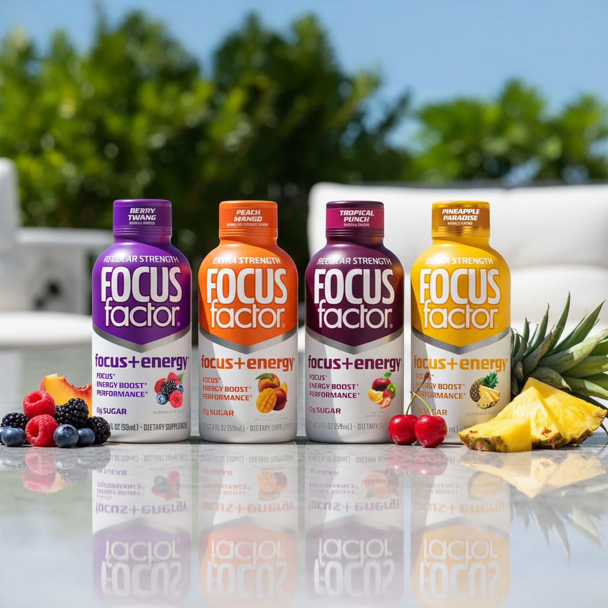 Focus Factor Extra Strength Focus + Energy Shots - 12 x 2oz Bottles (Pineapple Paradise Flavor) - Powered by Nootropics with Caffeine, L-Theanine, Ginkgo, Bacopa, L-Tyrosine, Alpha GPC Focus Factor uk supplements