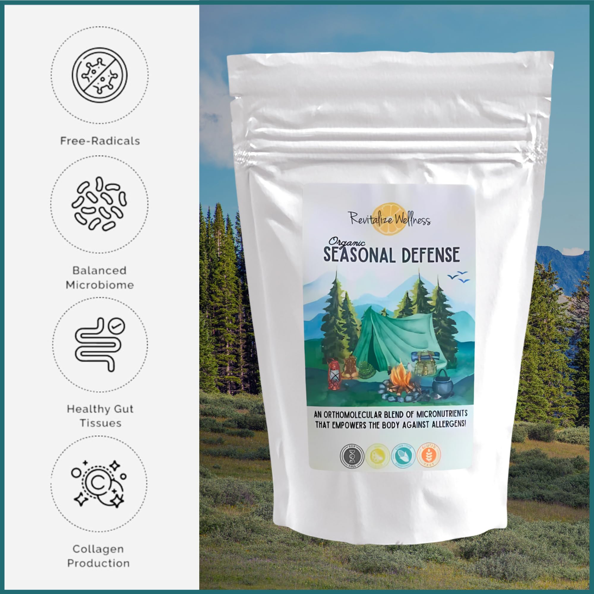 Revitalize Wellness Organic Seasonal Defense Powder Formerly Allergy Defense | Bromelain, Vitamin B3, Vitamin C, Quercetin, and NAC | No Sugar Added | Fruit Punch Flavor | 30 Servings Revitalize Wellness uk supplements