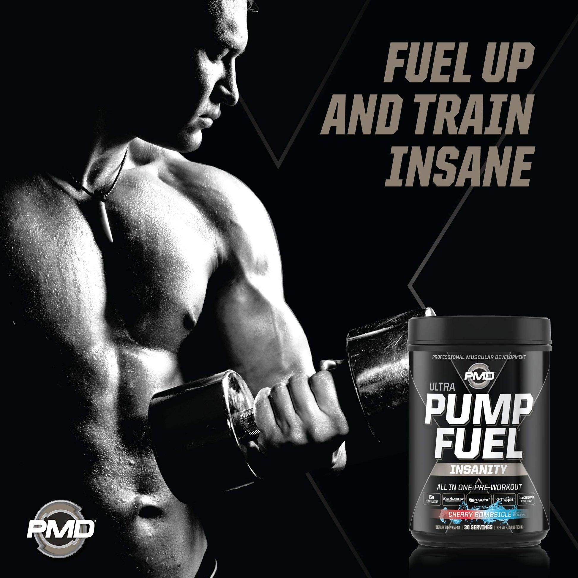 PMD Sports Ultra Pump Fuel Insanity - Pre Workout – Cherry Bombsicle (30 Servings) PMD uk supplements