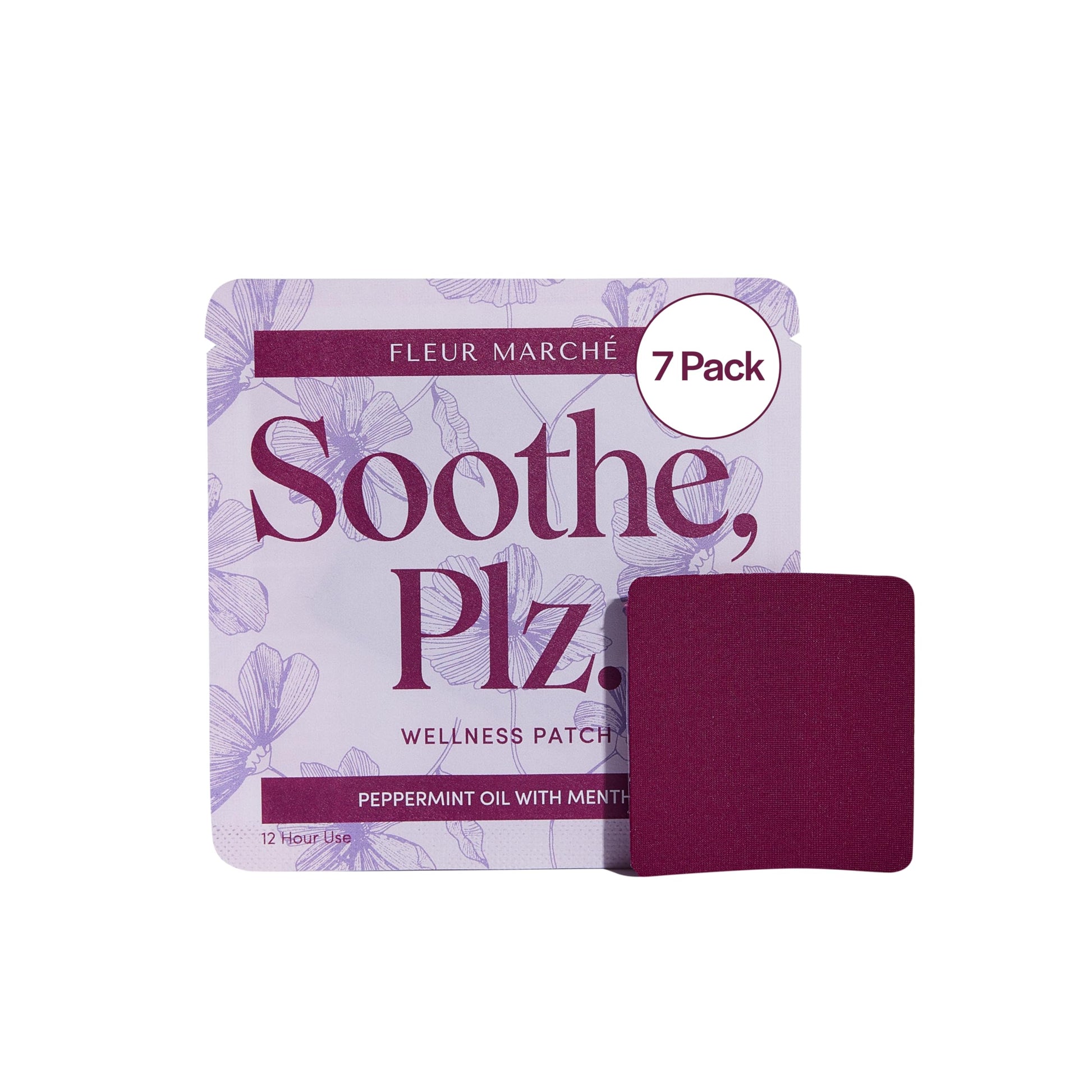 Fleur Marche Soothe, Plz. Botanical Patch - Muscle Recovery Patch with Peppermint Oil & Menthol - Post Night Out, Post Workout, or Daily Relief - Highly Bioavailable - 7 Patches Fleur Marché uk supplements