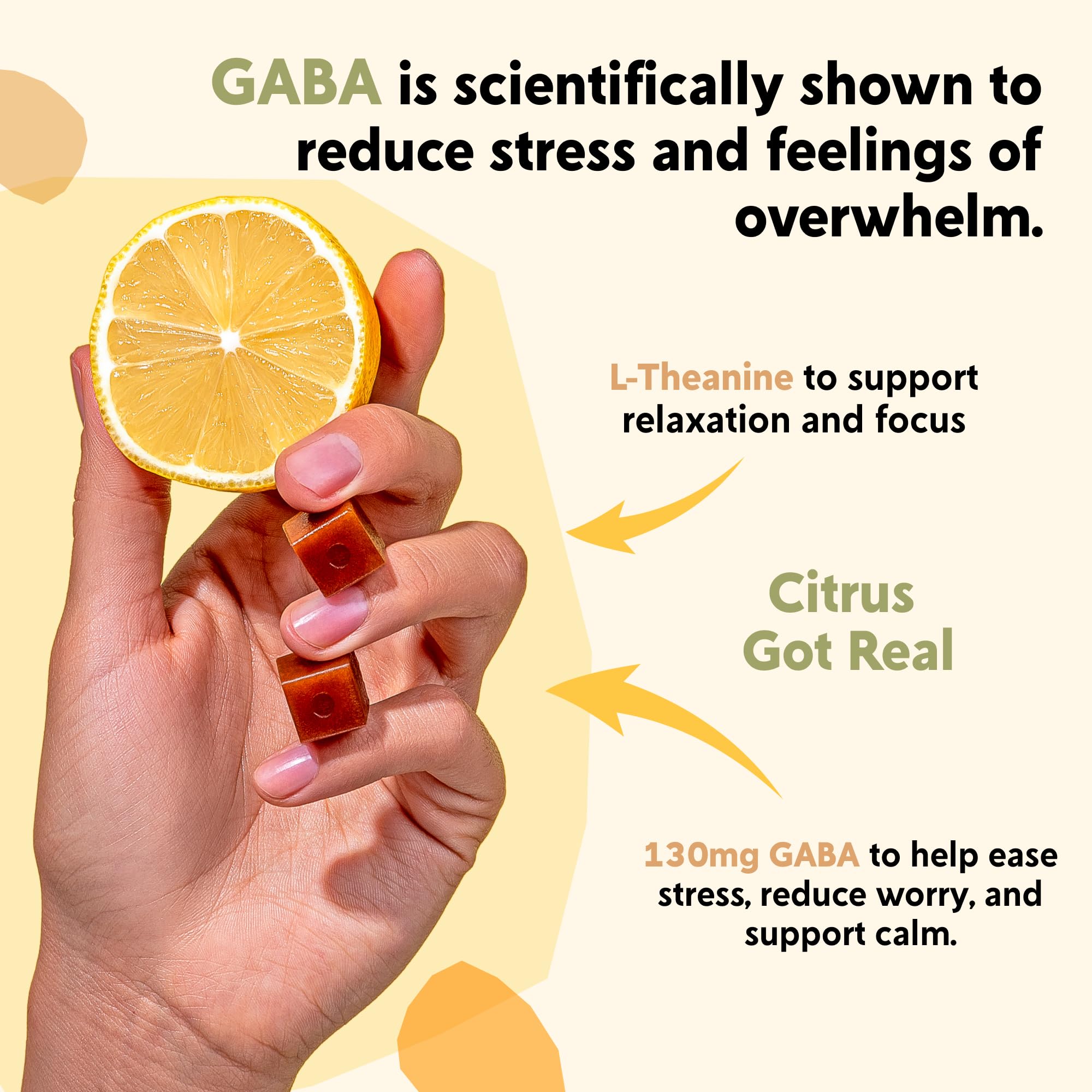 PYM Citrus Mood Chews Support for Stress, Worry & Overwhelm, 120 Count | 130mg GABA, 90mg L-Theanine | Vegan, Non-GMO, Gluten-Free, No Added Sugar | All-Natural Mood Balance Supplement Made in USA PYM Health uk supplements