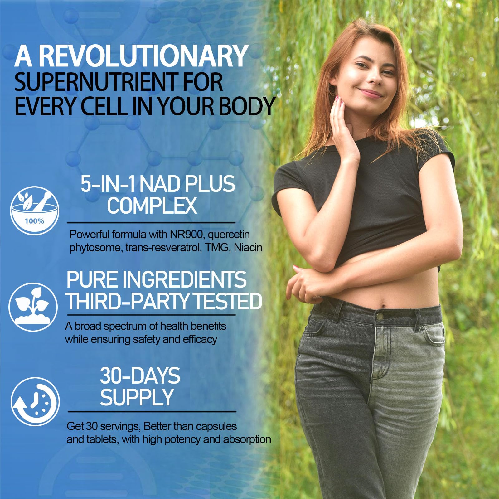 NAD Supplement, Liposomal NAD Nicotinamide Riboside Resveratrol 900mg Quercetion, TMG, Vitamin B3, High Potency NAD Plus Liquid Supplement for Cell Regenerator, Longevity, Energy, Anti-Aging, Focus AMENQ hHEALTH uk supplements