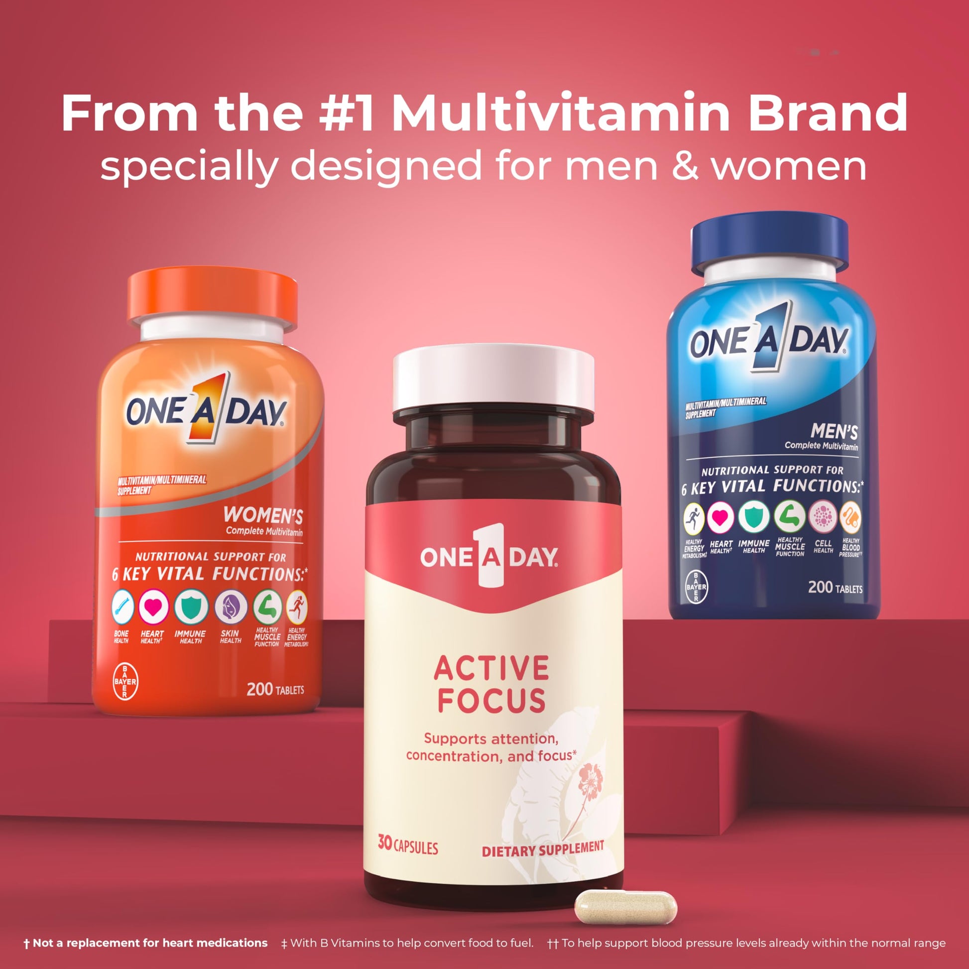 ONE A DAY Bundle Multivitamin for Men 200 Count Tablets Active Focus Supplement ONE A DAY uk supplements
