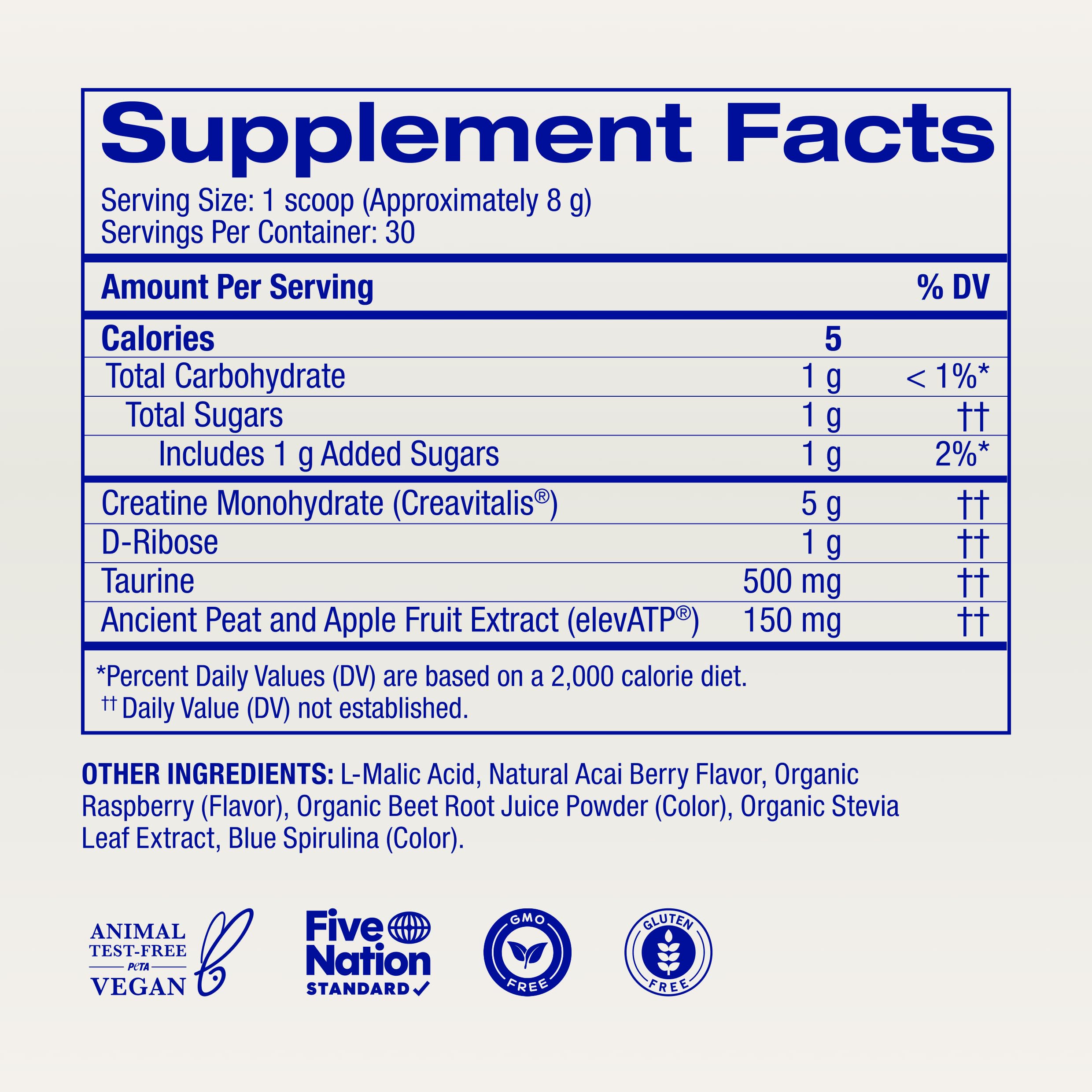 Ora Organic Creatine Monohydrate Powder - German-Sourced Creavitalis for Strength, elevATP for Energy, D-Ribose & Taurine for Recovery - Creatine for Women & Men - Acai Berry Flavor, 30 Servings Ora Organic uk supplements