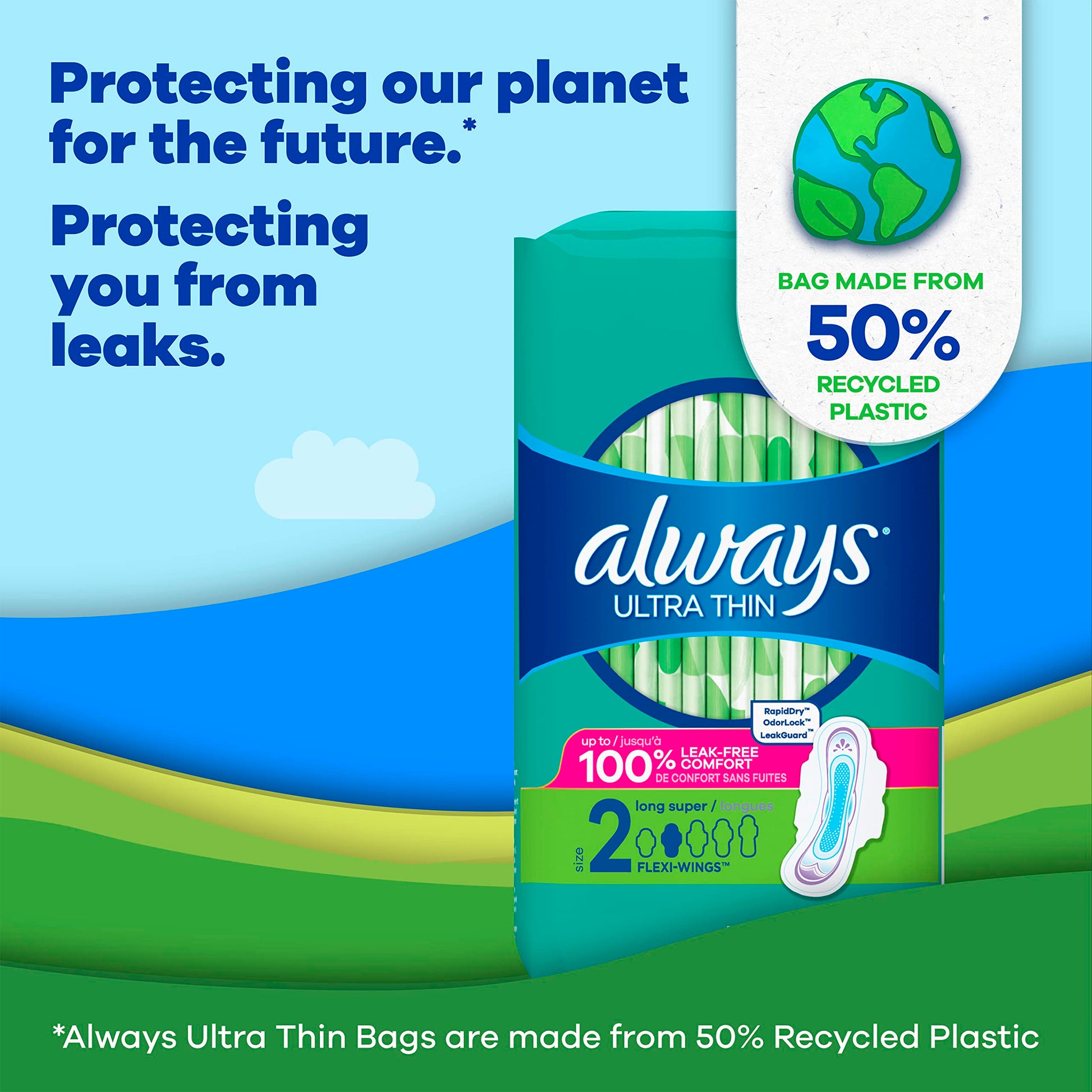 Always Ultra Thin Feminine Pads For Women, Size 2 Long Super Absorbenc Always uk supplements