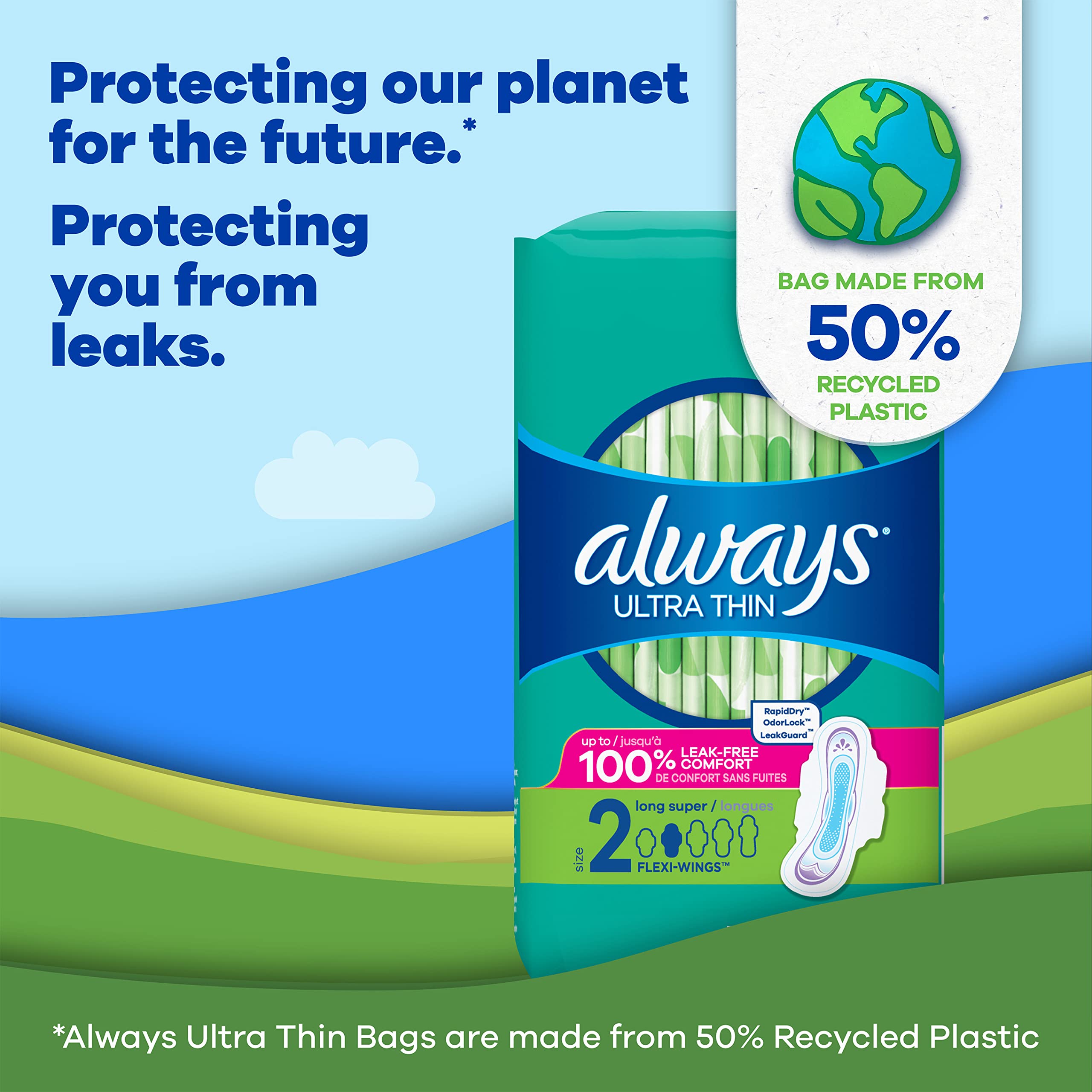 Always Ultra Thin Feminine Pads For Women, Size 2 Long Super Absorbenc Always uk supplements