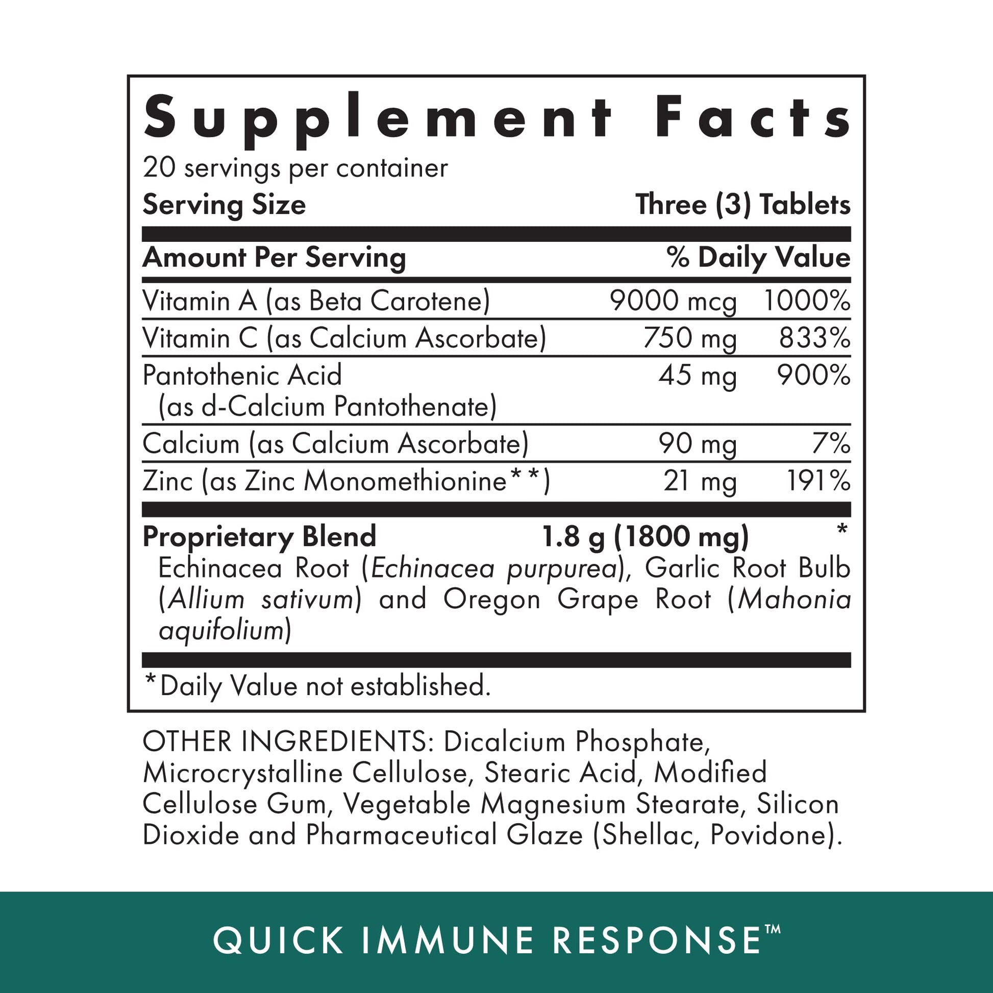 Michael's Health Naturopathic Programs Quick Immune Response - 60 Vegetarian Tablets - Immune System Support - With Vitamin A, Vitamin C & Zinc - 20 Servings MICHAEL'S uk supplements