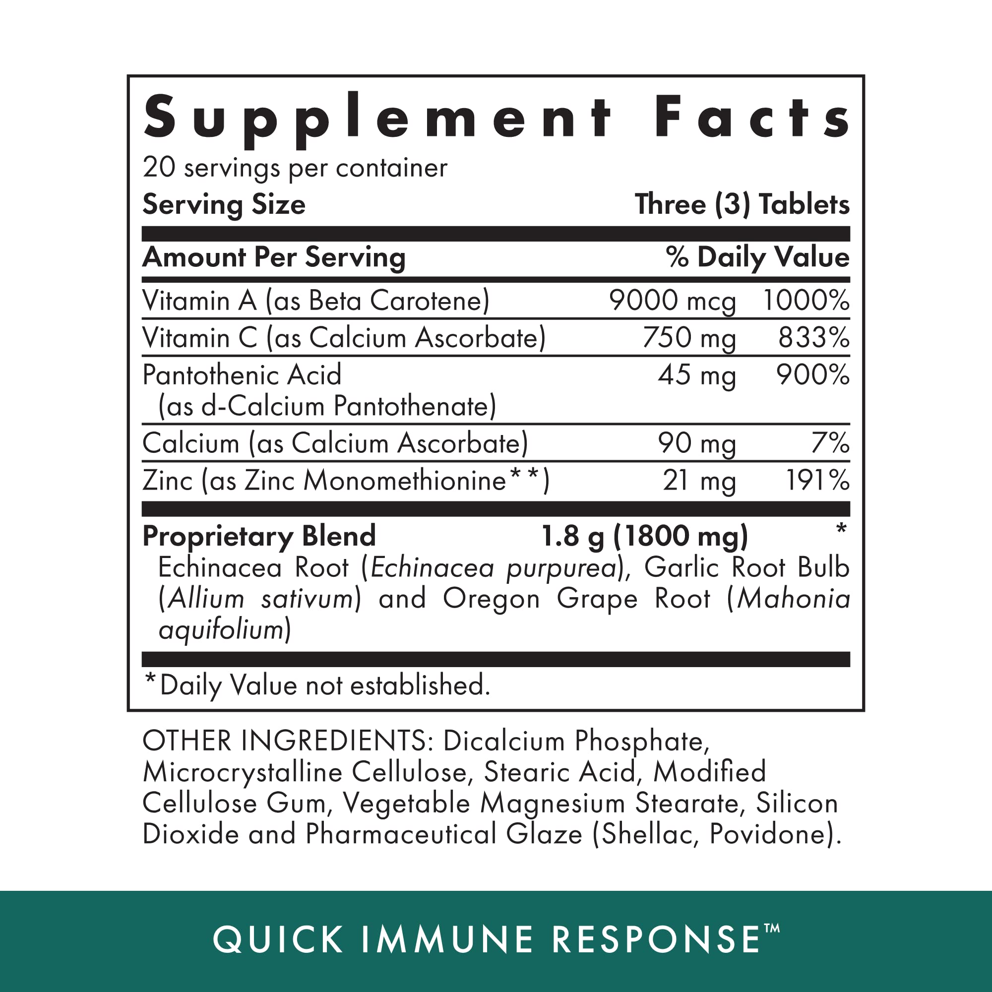 Michael's Health Naturopathic Programs Quick Immune Response - 60 Vegetarian Tablets - Immune System Support - With Vitamin A, Vitamin C & Zinc - 20 Servings MICHAEL'S uk supplements