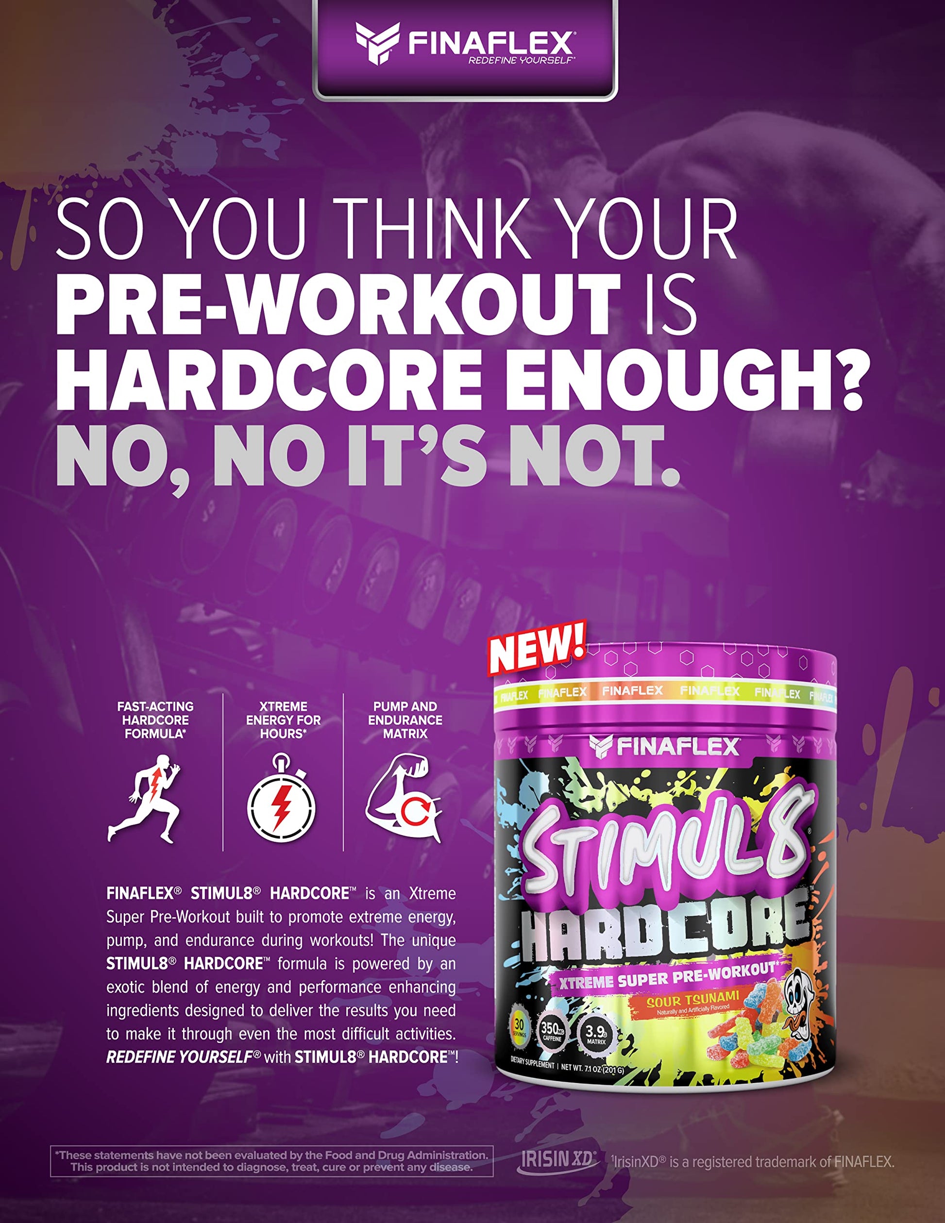 FINAFLEX STIMUL8 Hardcore, Grape Escape - Extreme Energy, Strength & Endurance FINAFLEX uk supplements