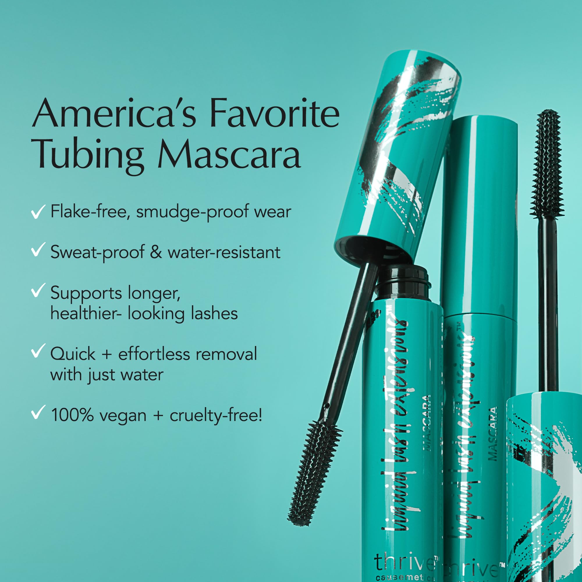 Thrive Causemetics Liquid Lash Extensions Mascara, Tubing Thrive Mascara Lengthening, Volumizing & Curling, Smudge Proof, Washable, No Clumping or Flaking, Vegan & Cruelty Free, Brynn (Rich Black) Thrive Causemetics uk supplements