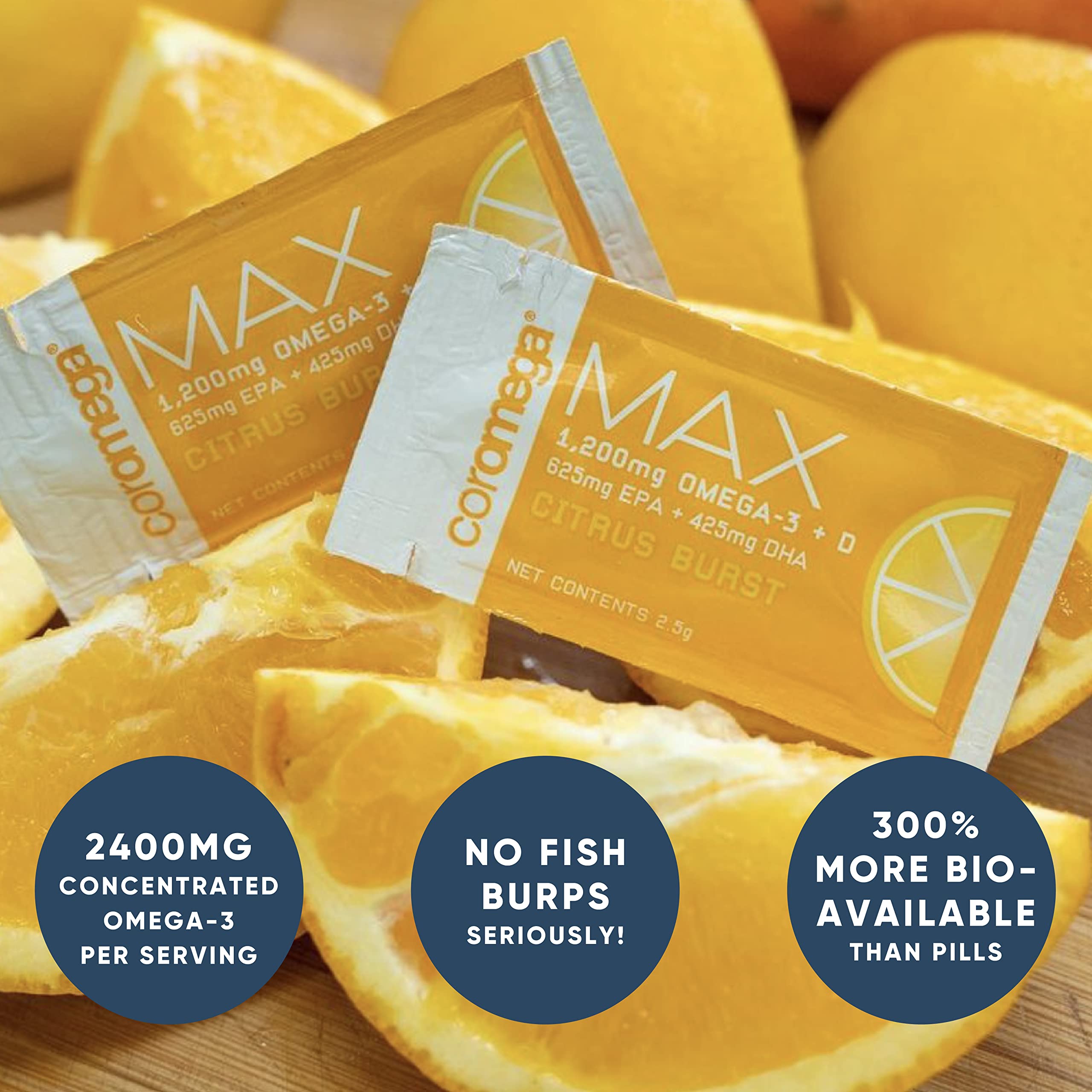 Coromega MAX High Concentrate Omega 3 Fish Oil, 2400mg Omega-3s with 3X Better Coromega uk supplements