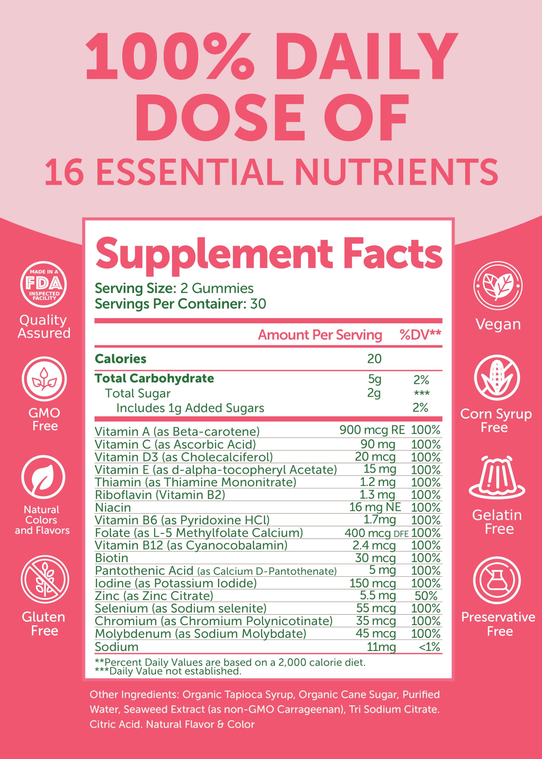 Lunakai USA Made Womens Multivitamin Gummies – Delicious Daily 16 Multi Vitamins for Women – Wellness, Energy & Essential Health Support, 60ct Lunakai uk supplements