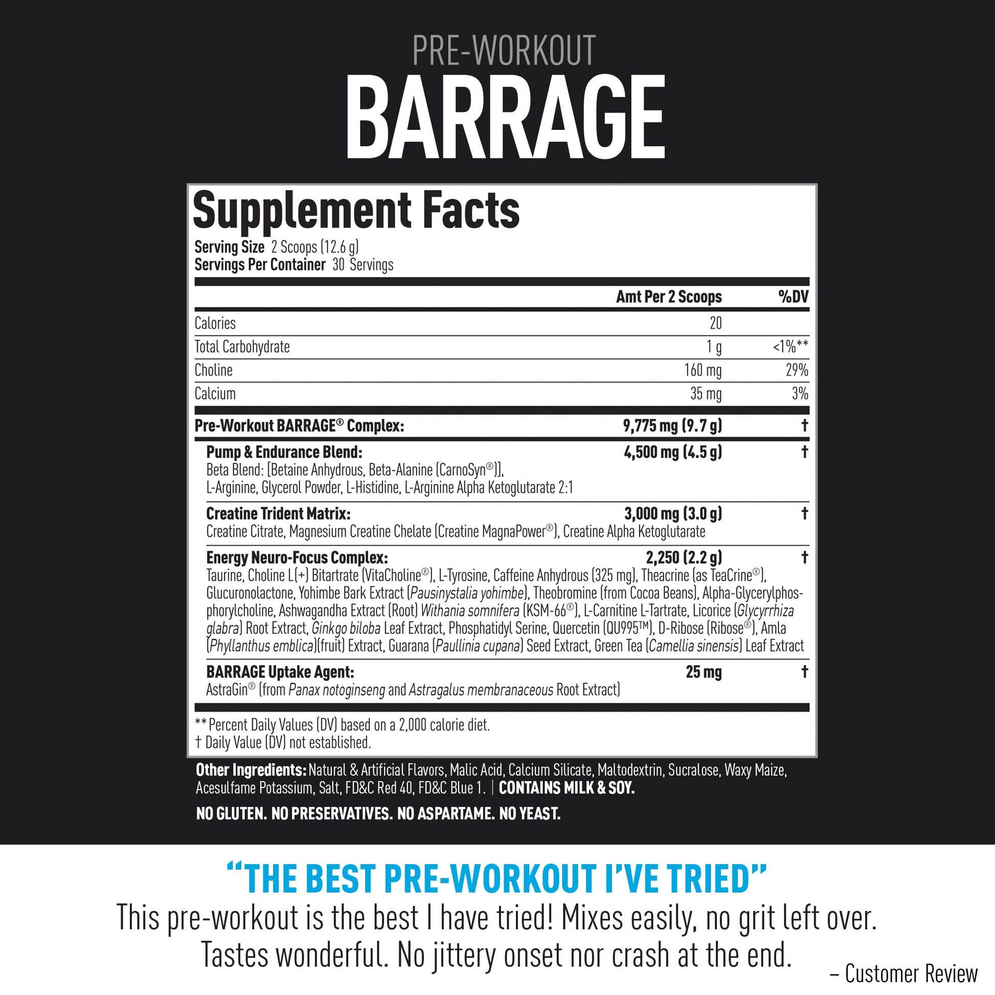 (CORE)ACTIVE Barrage Pre Workout Powder - Preworkout for Women & Men, Creatine (CORE)ACTIVE uk supplements