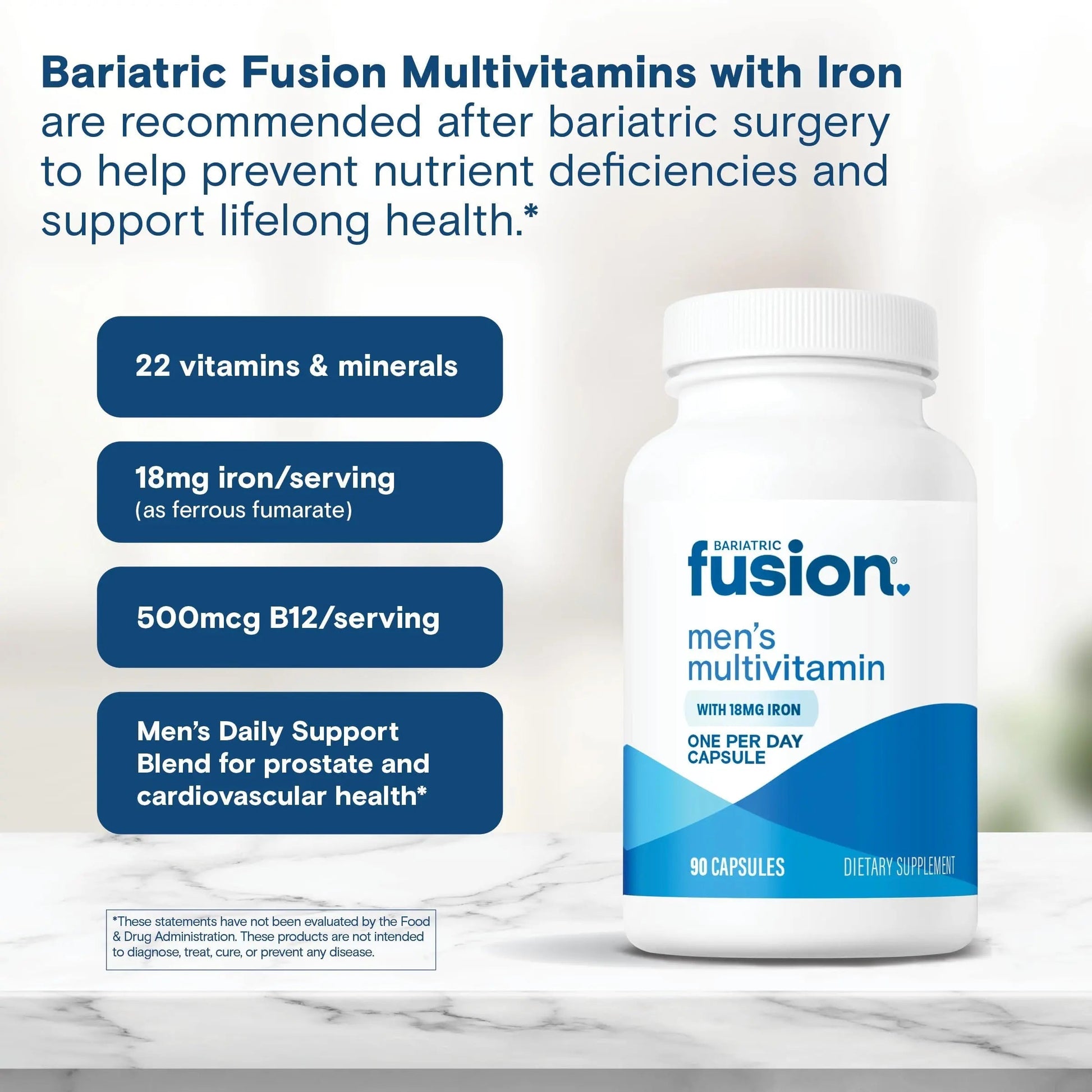 Bariatric Fusion One Per Day Bariatric Multivitamin with Iron for Men | with Prostate and Heart Support Vitamins* | Bariatric Fusion uk supplements