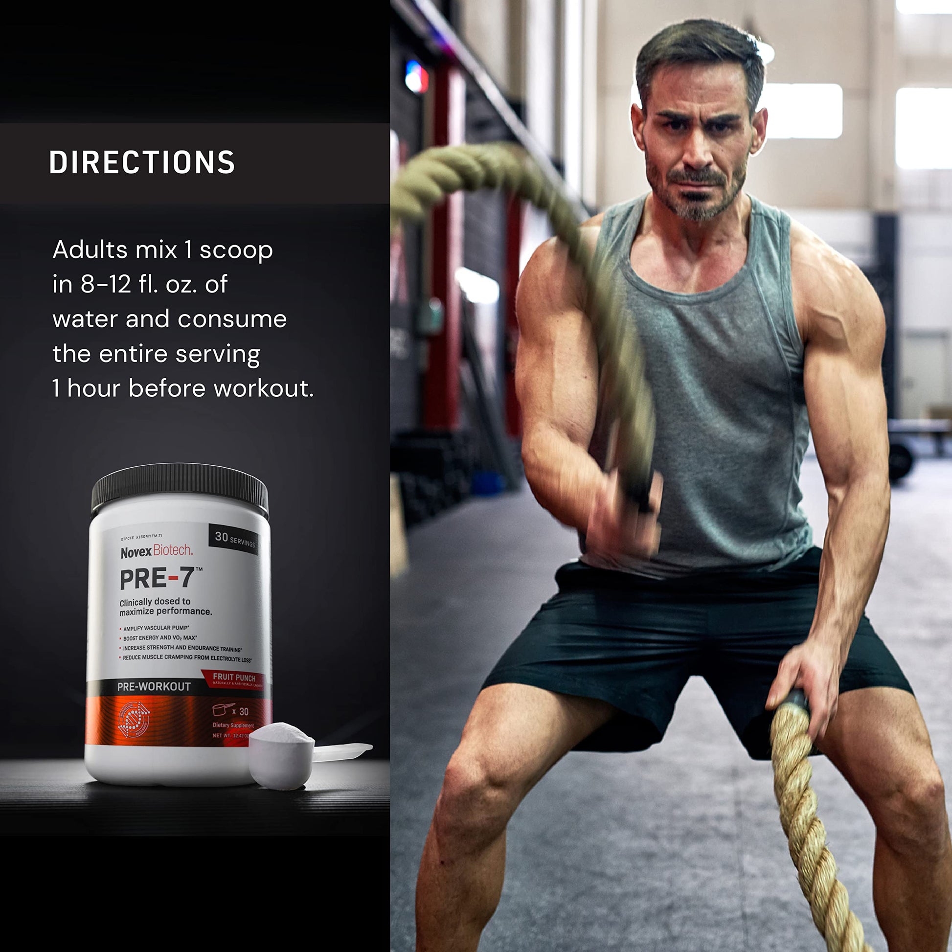 Novex Biotech PRE-7 Pre-Workout Powder – Best preworkout for Men - Boost Energy Novex Biotech uk supplements