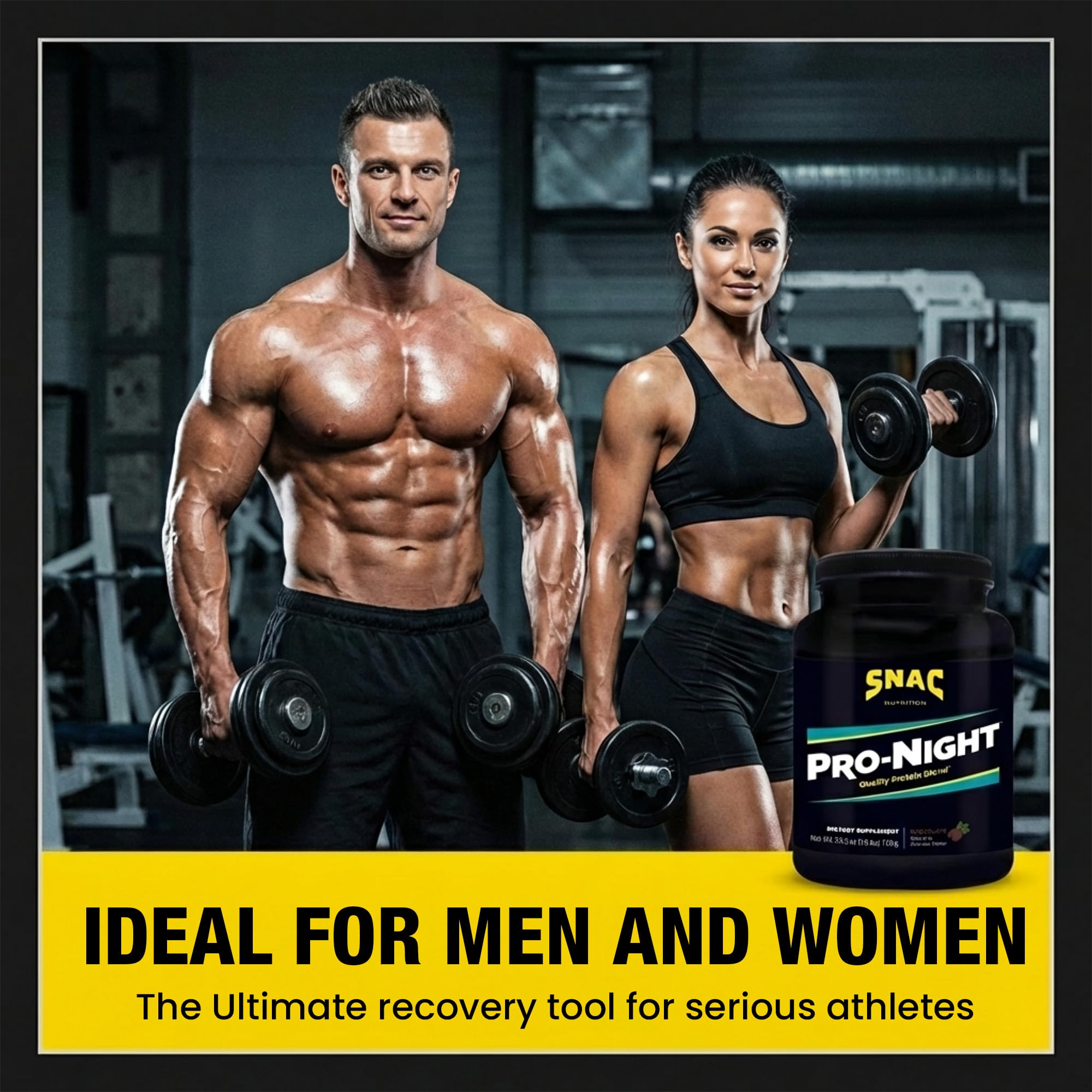 SNAC Pro-Night Protein Powder Blend - Quality Protein Powder for Men and Women, Nighttime Recovery, High Protein Supplement, Supports Muscle Repair, 26g Protein per Serving, Chocolate Flavor, 1.6 lbs SNAC uk supplements