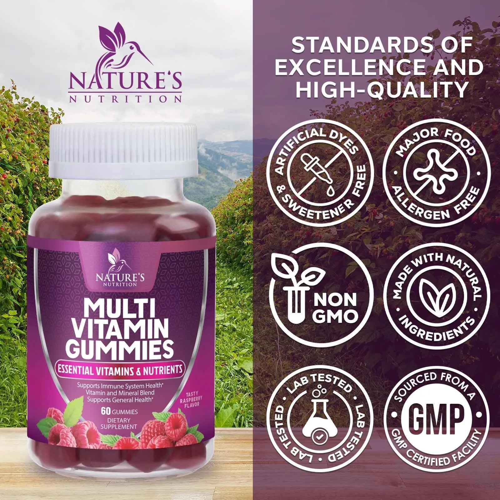 Multivitamin Gummies for Adult with Vitamins A, C, D, B12 - Gummy Multivitamins for Daily Nutritional Support Nature's Nutrition uk supplements