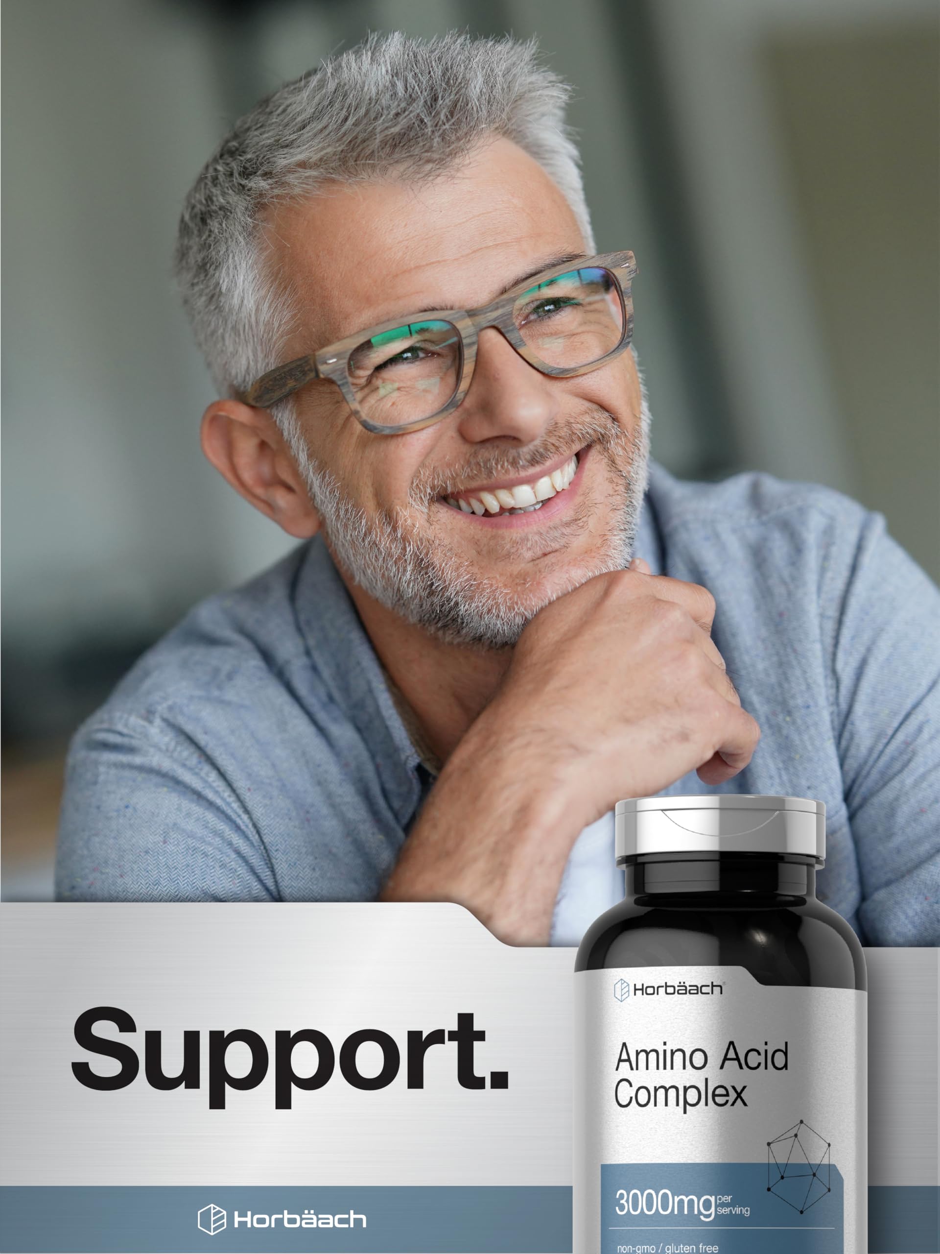 Horbäach Amino Acid Complex 3000mg | 250 Caplets | Non-GMO, Gluten Free Supplement Horbäach uk supplements