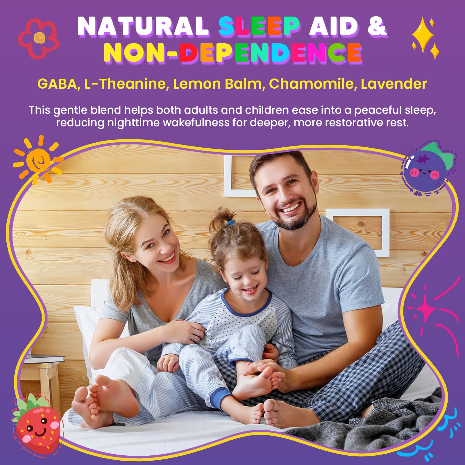 Magnesium Glycinate Gummies 400/200mg for Kids & Adults, NO Melatonin Sleep Aid Magnesium Supplement Gummies with Chamomile, Lavender, L-Theanine & GABA, B6, D3 & K2 for Bone, Relax, Immune Support GORNVB uk supplements