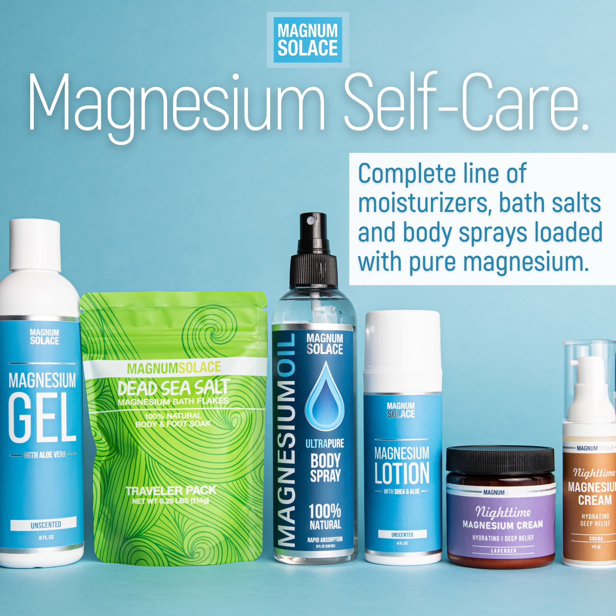 Magnum Solace Magnesium Lotion – Super Concentrated – Made with Aloe and Shea – For Leg Cramps, Sore Muscles & Joints, Rejuvenation – Safe for Kids, Made in the USA (Sandalwood) Magnum Solace uk supplements