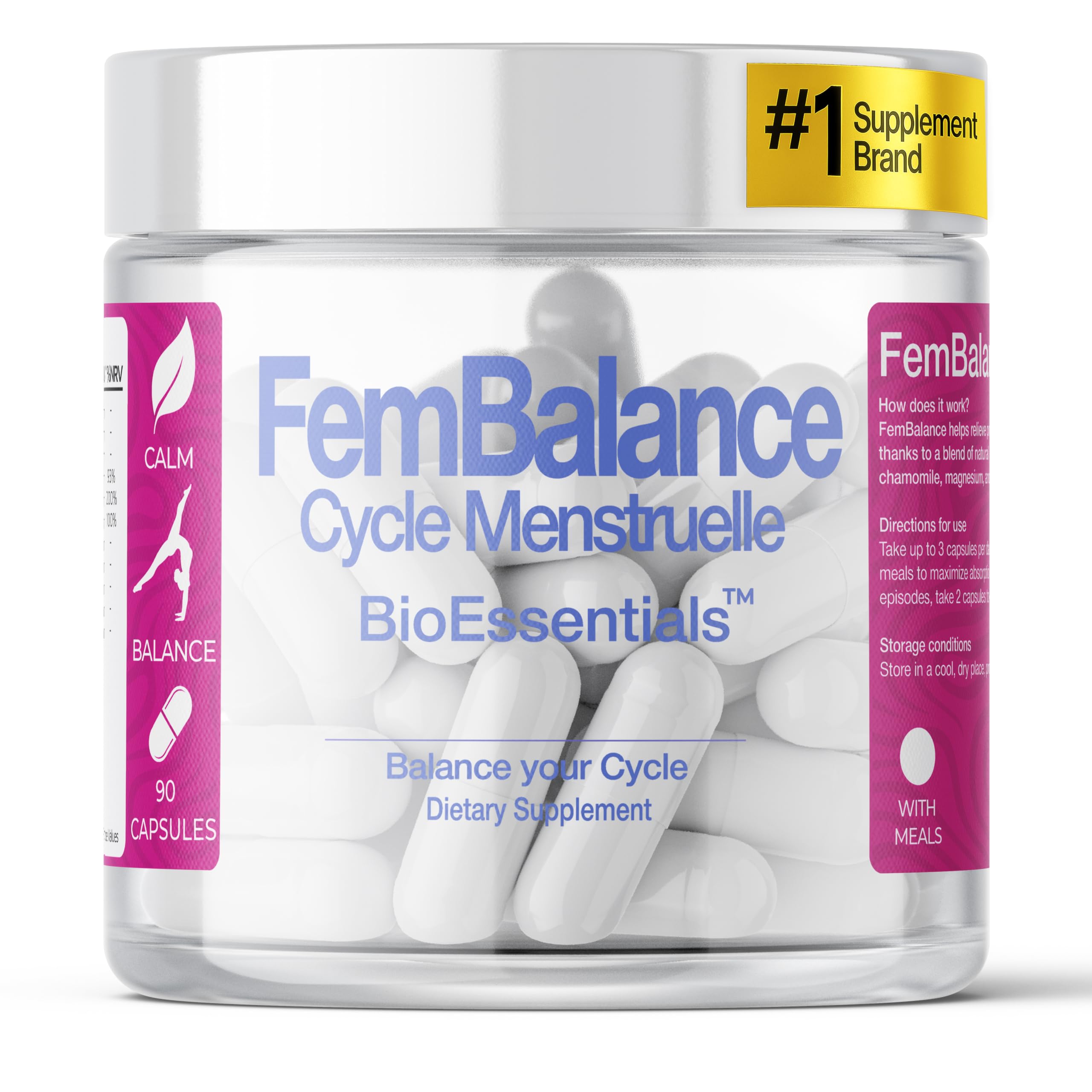 BioEssentials FemBalance® – Women’s Hormone Balance Supplement for PMS Support & Menstrual Cramp Relief - Ashwagandha, Magnesium & Chamomile for Hormonal Balance, Mood & Energy – 90 Vegan Capsules BioEssentials uk supplements